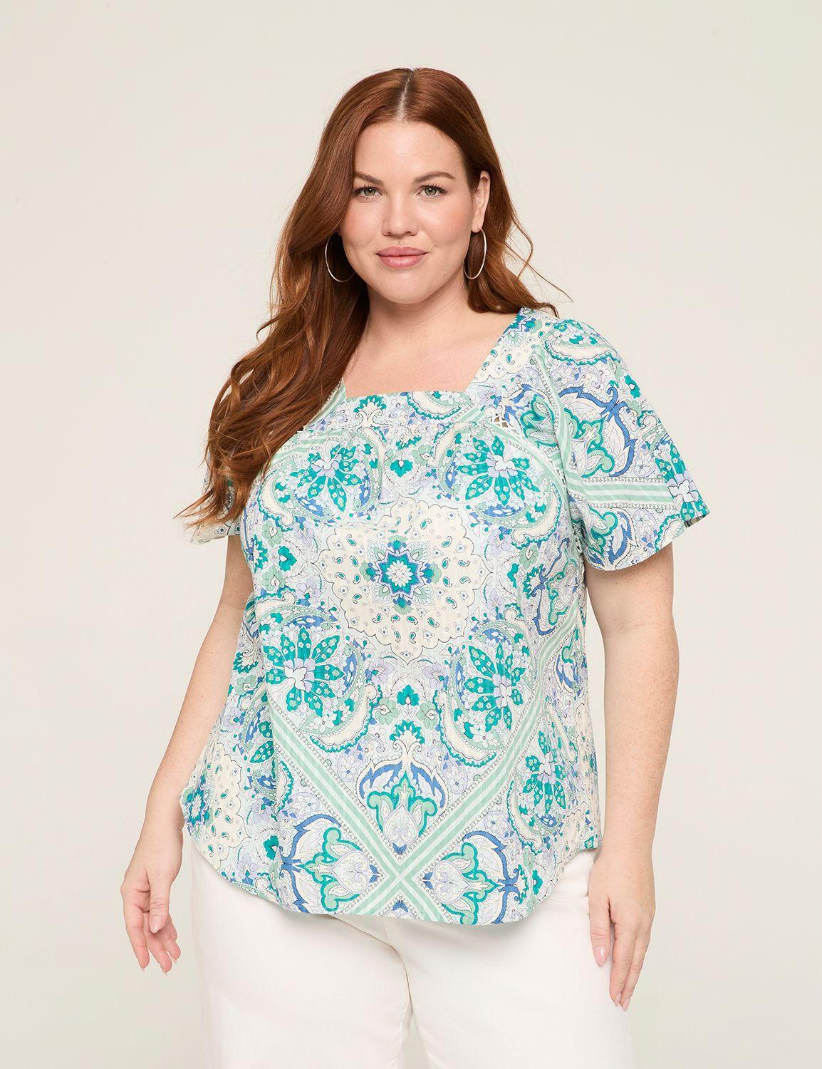 swing square-neck peasant blouse