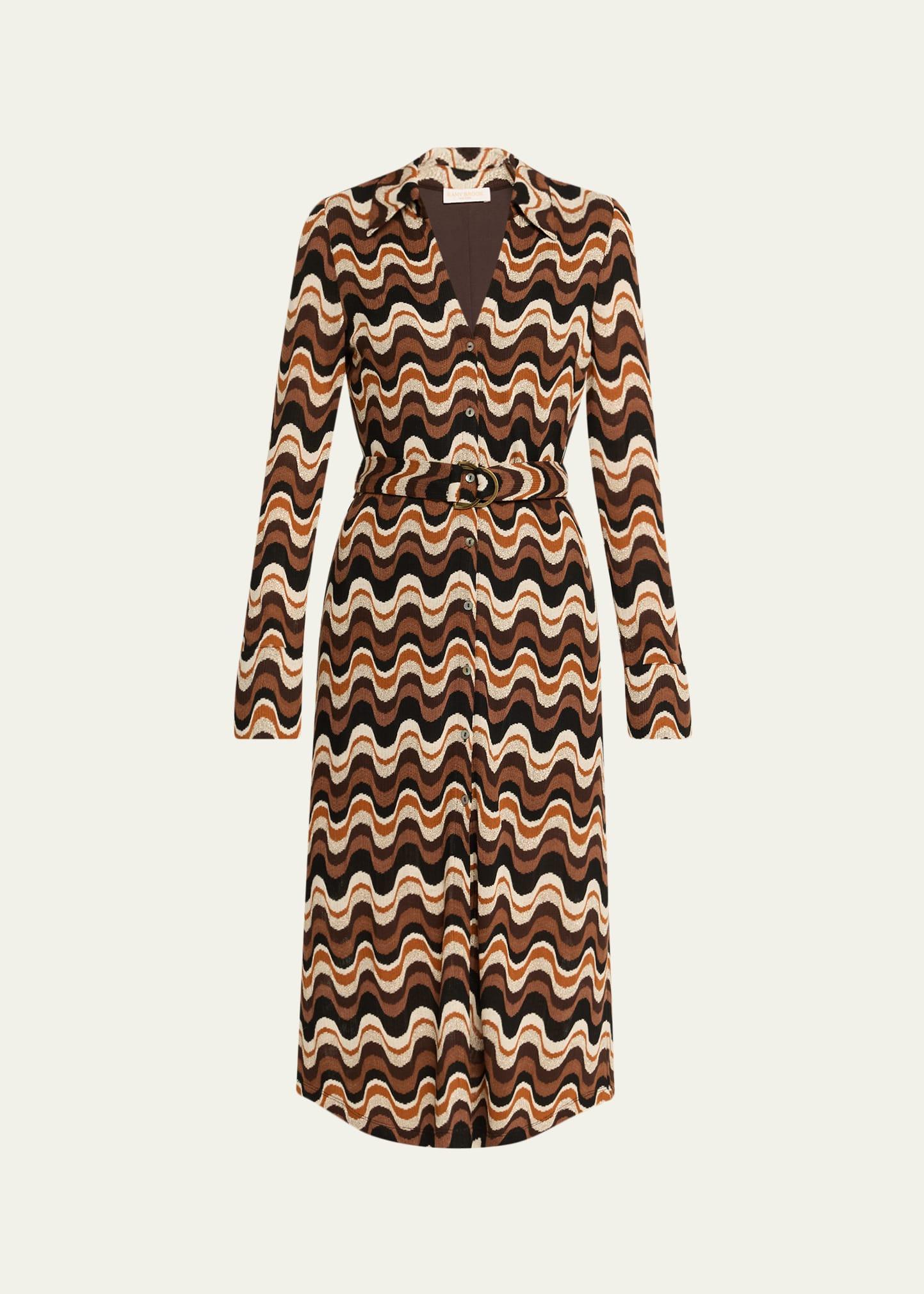 swirl lydia belted midi shirtdress