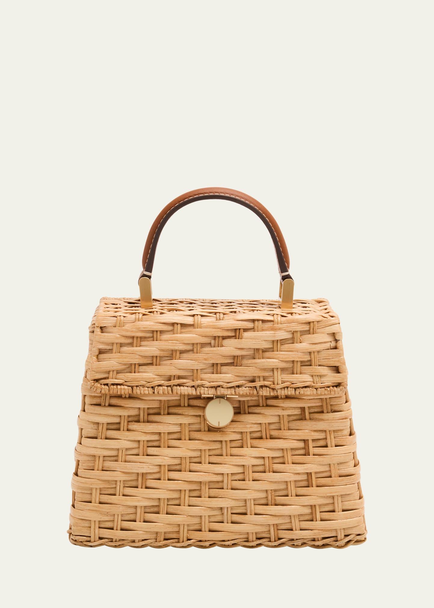 sybil flap rattan crossbody bag