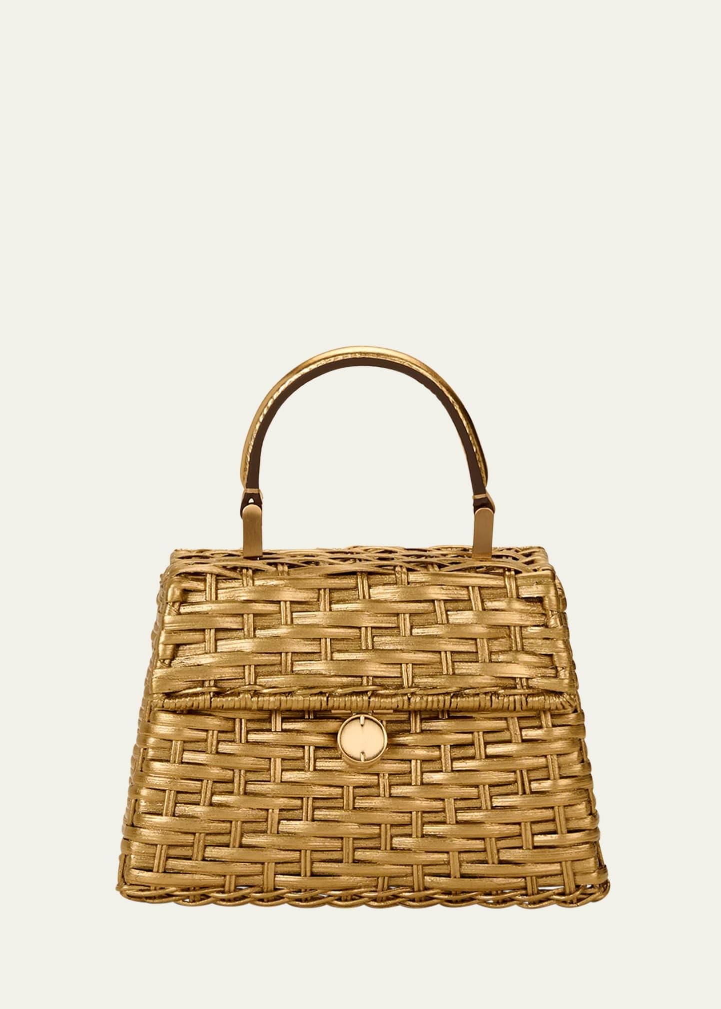 sybil nano metallic woven crossbody bag