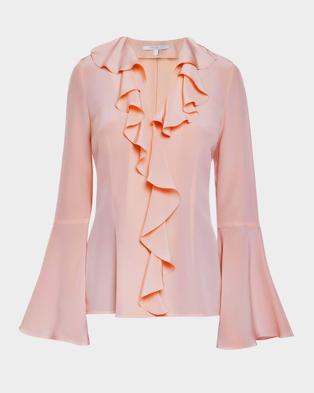 sydney ruffled silk blouse
