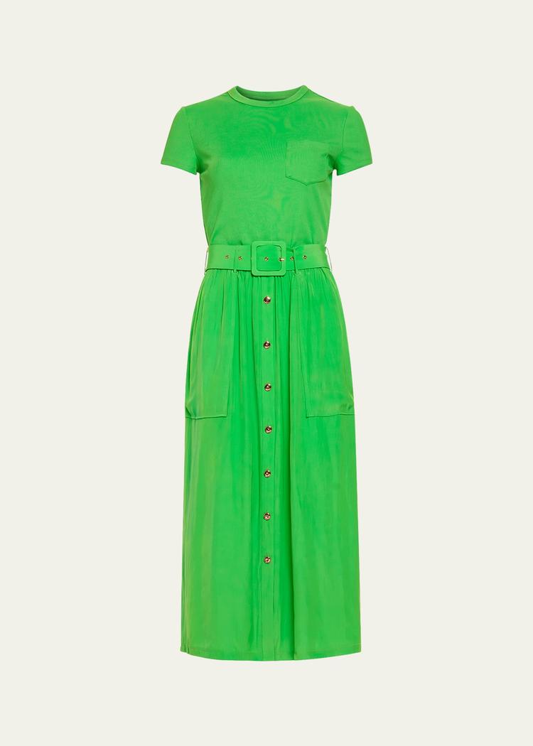 sylvie belted midi dress