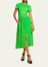 sylvie belted midi dress
