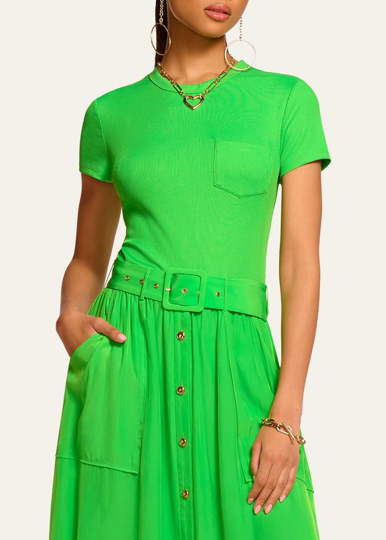 sylvie belted midi dress