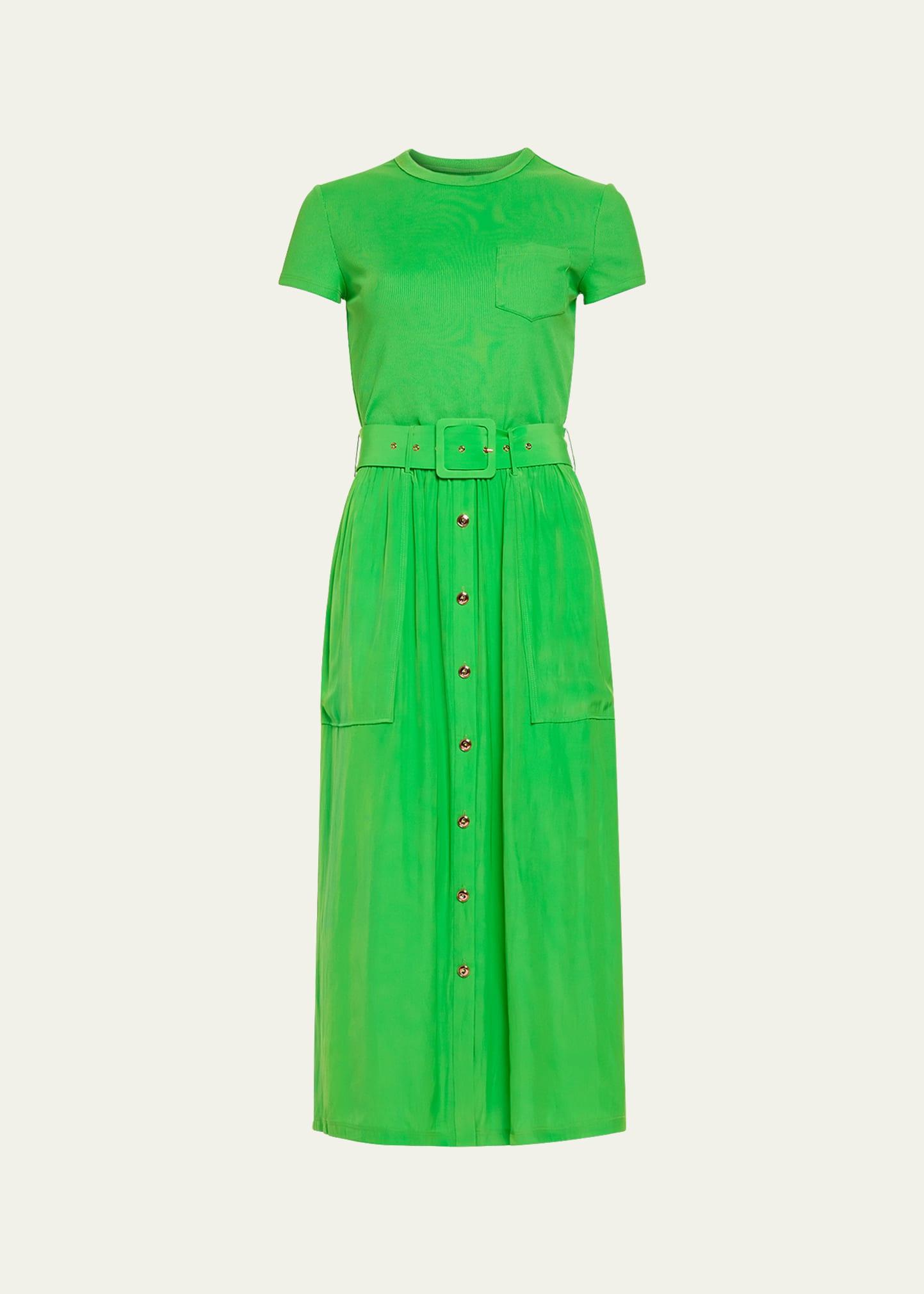 sylvie belted midi dress