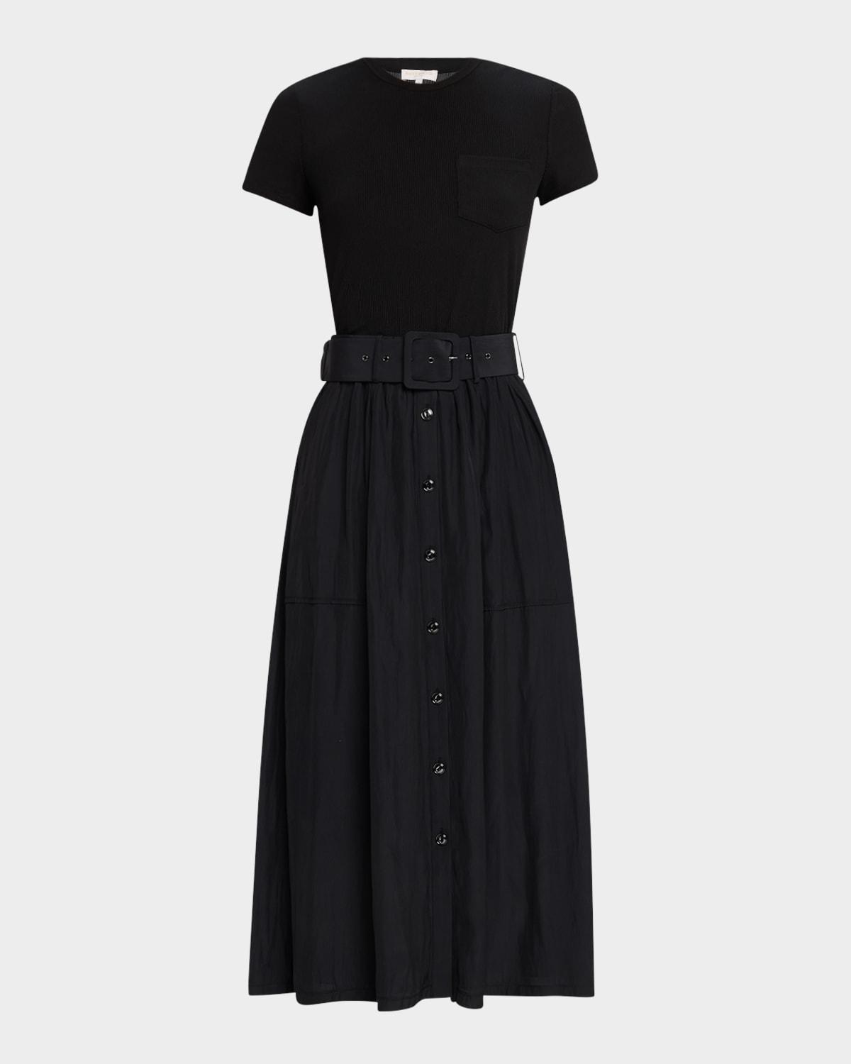 sylvie belted midi dress