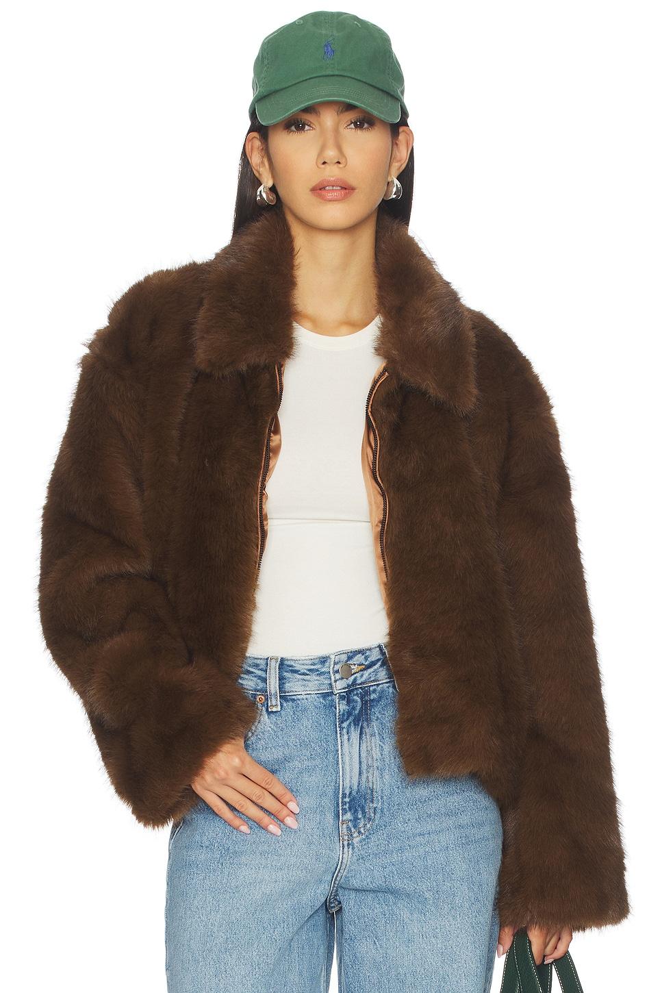 sylvie zip faux fur jacket
