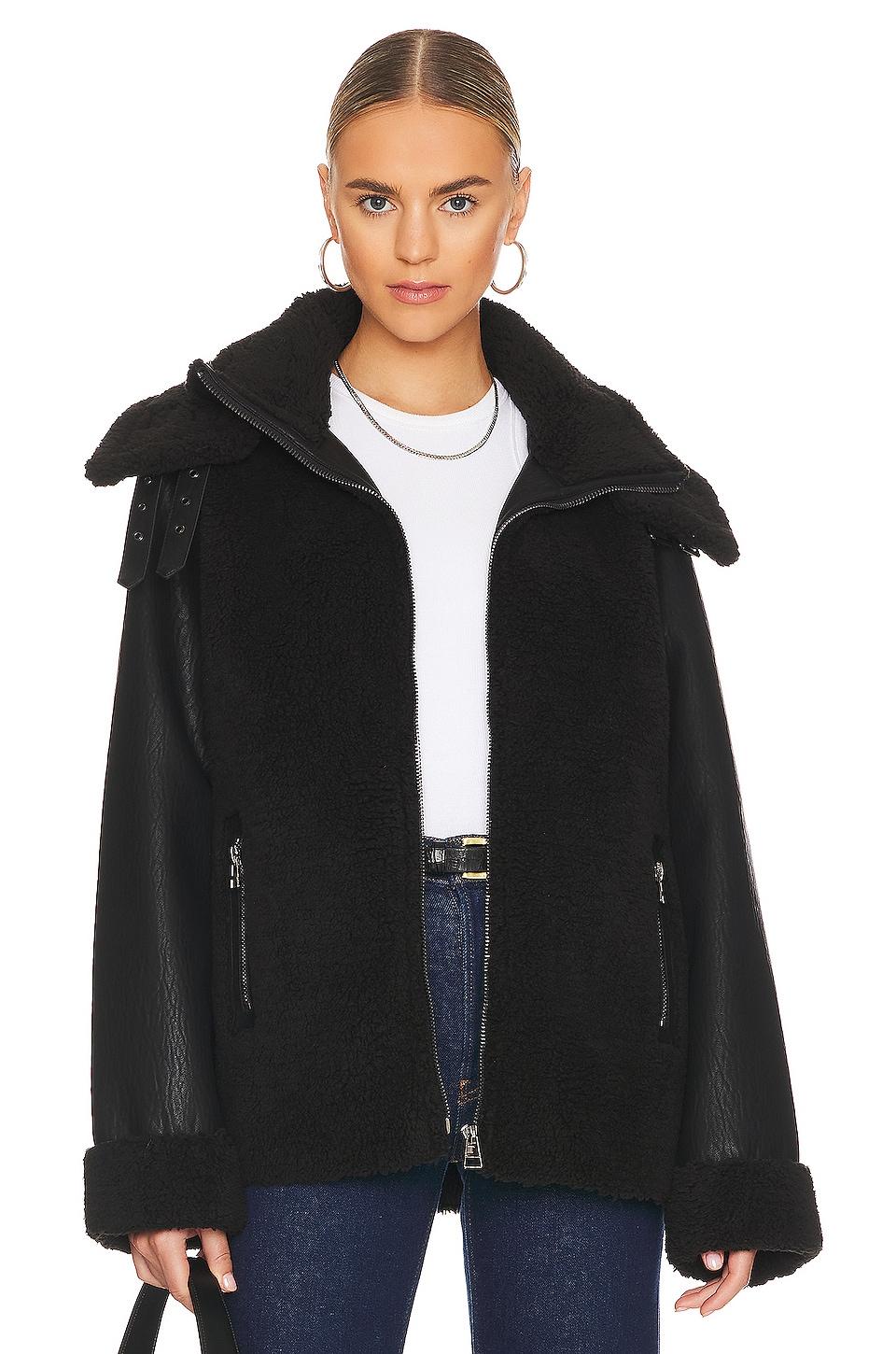 symbiosis faux fur jacket