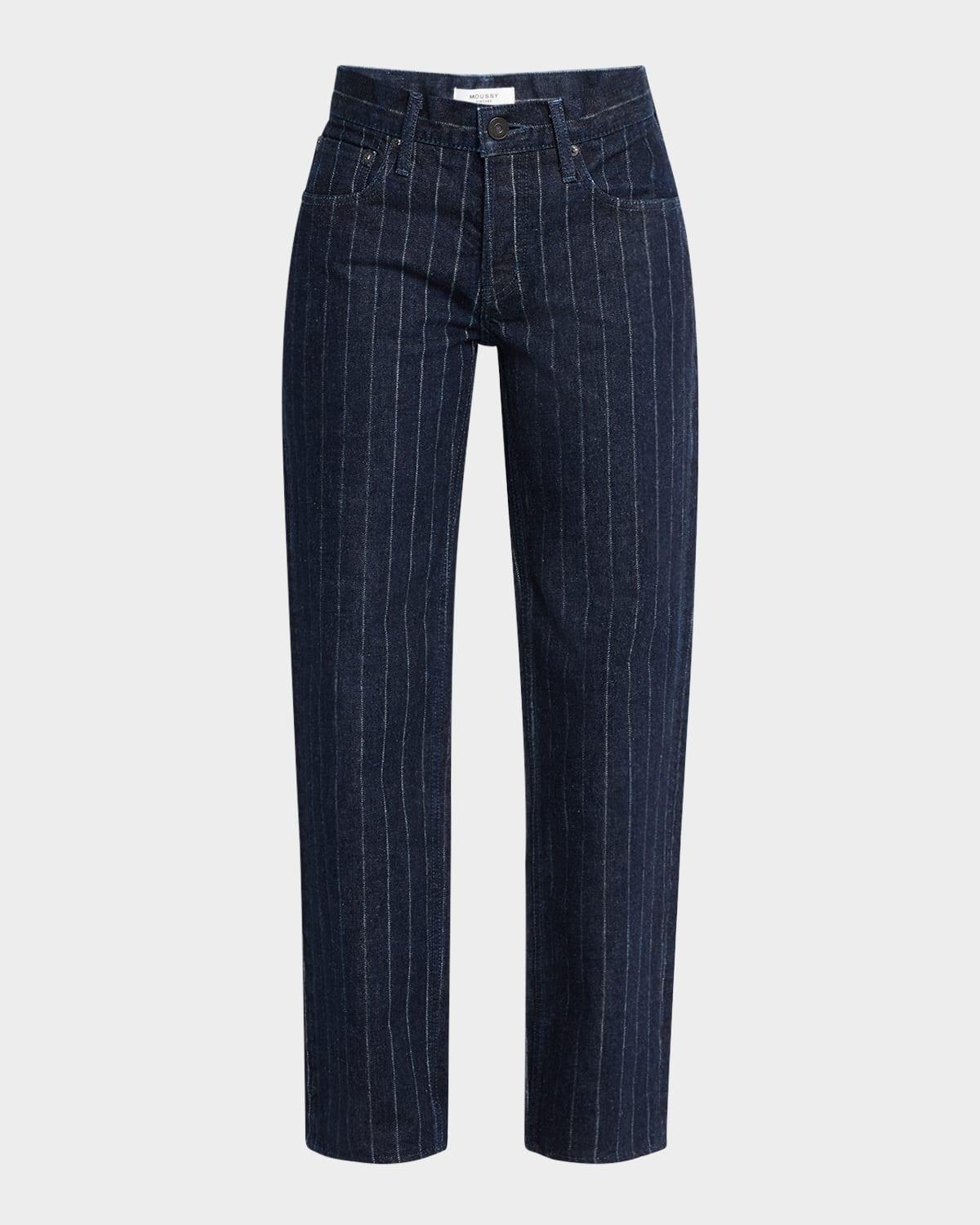 syosset pinstripe straight low-rise jeans