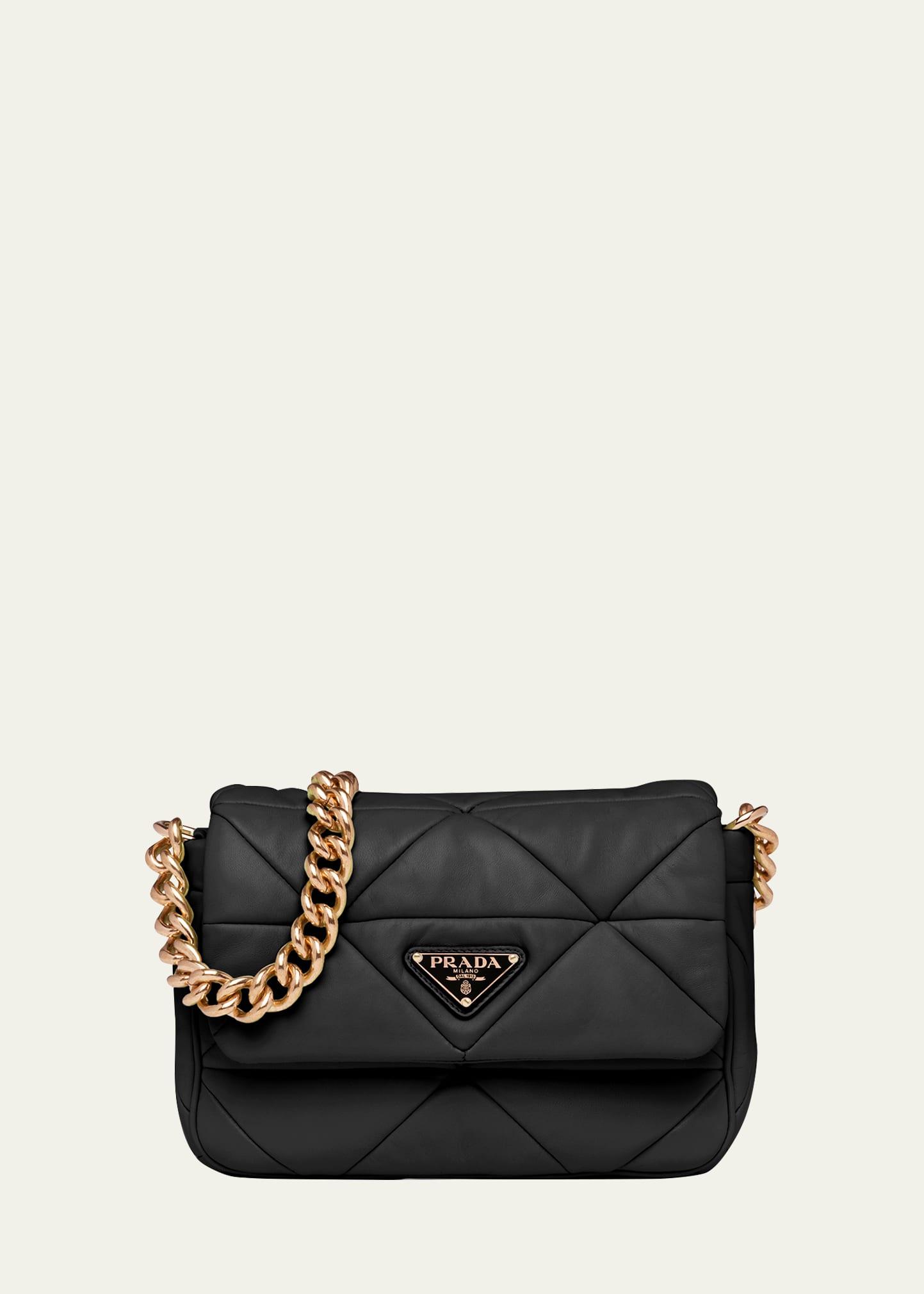 system triangle quilted napa mini shoulder bag