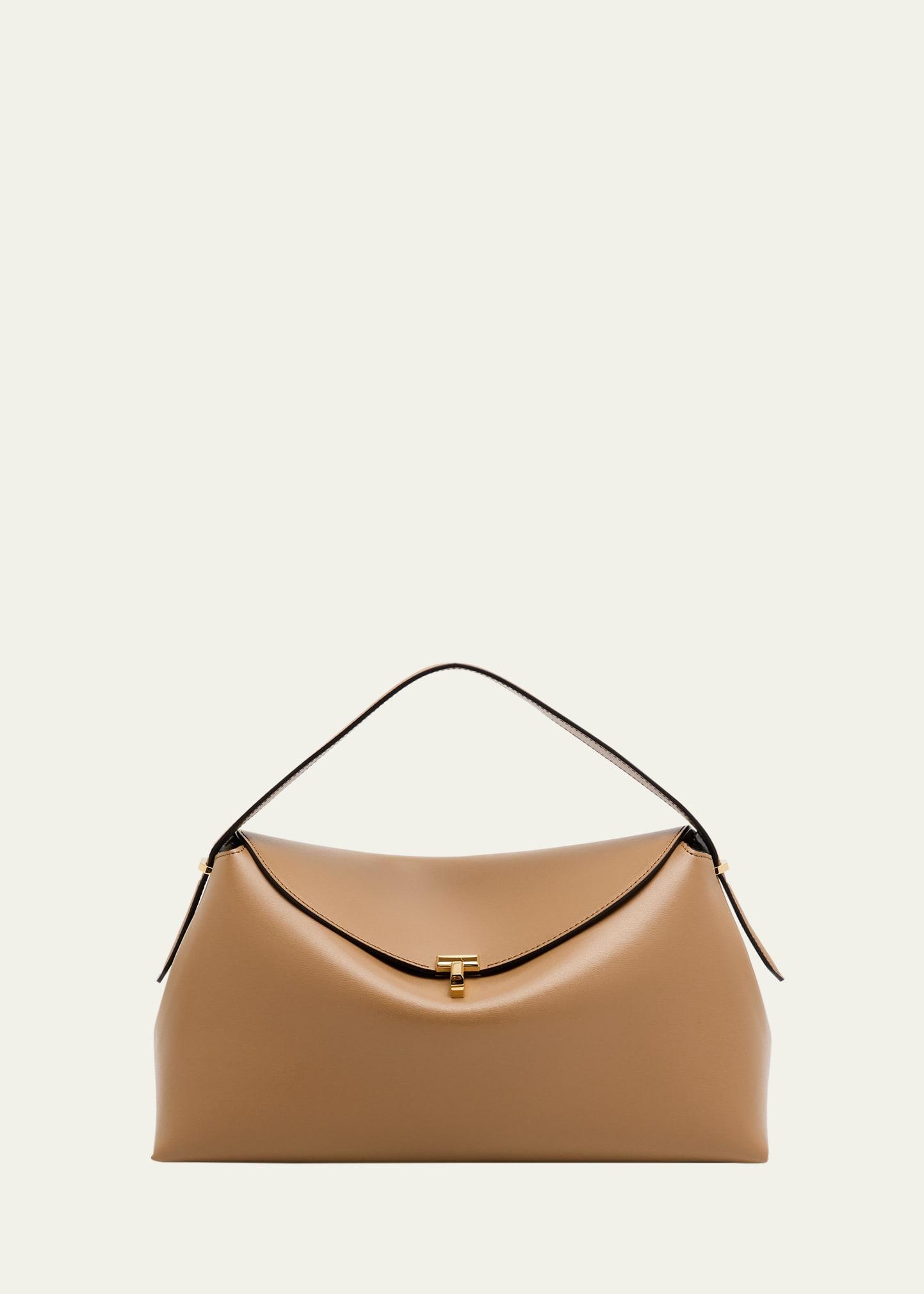 t-lock leather top-handle bag