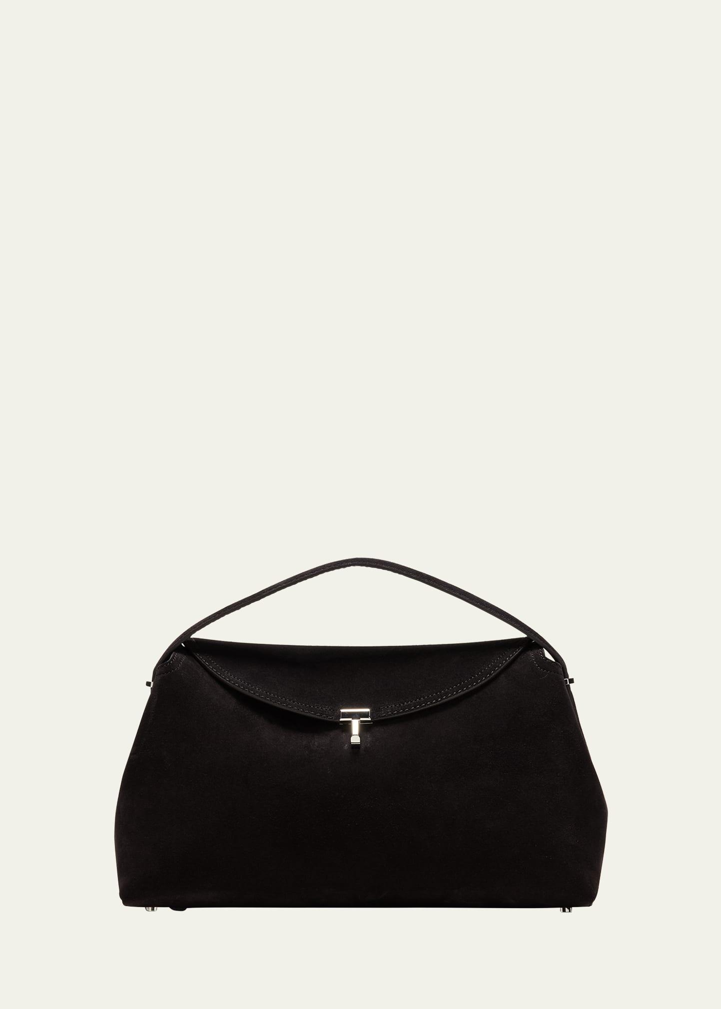 t-lock suede top-handle bag