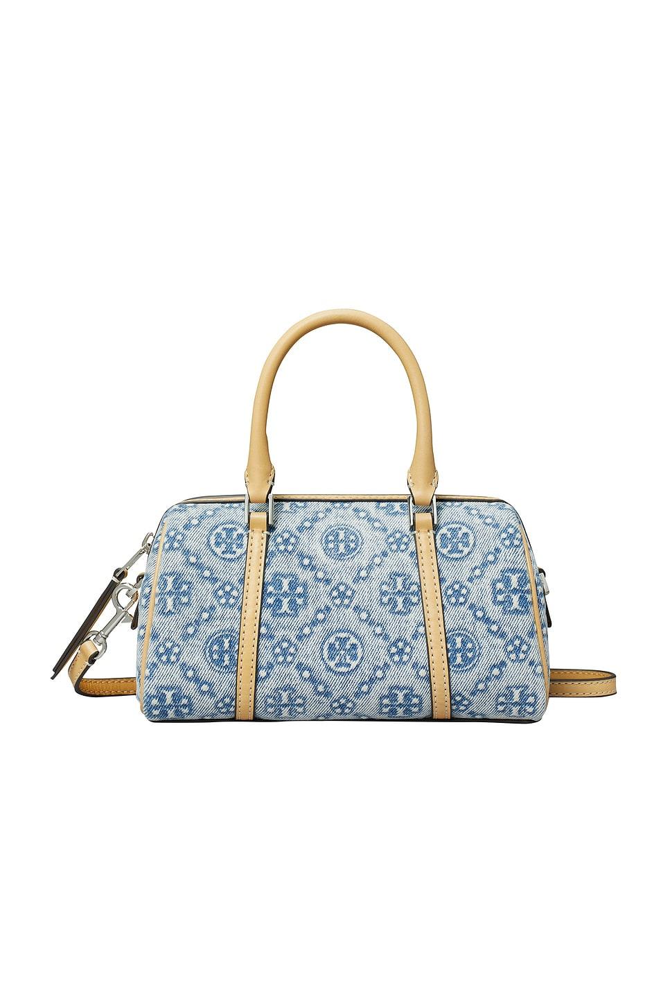 t monogram denim mini barrel bag