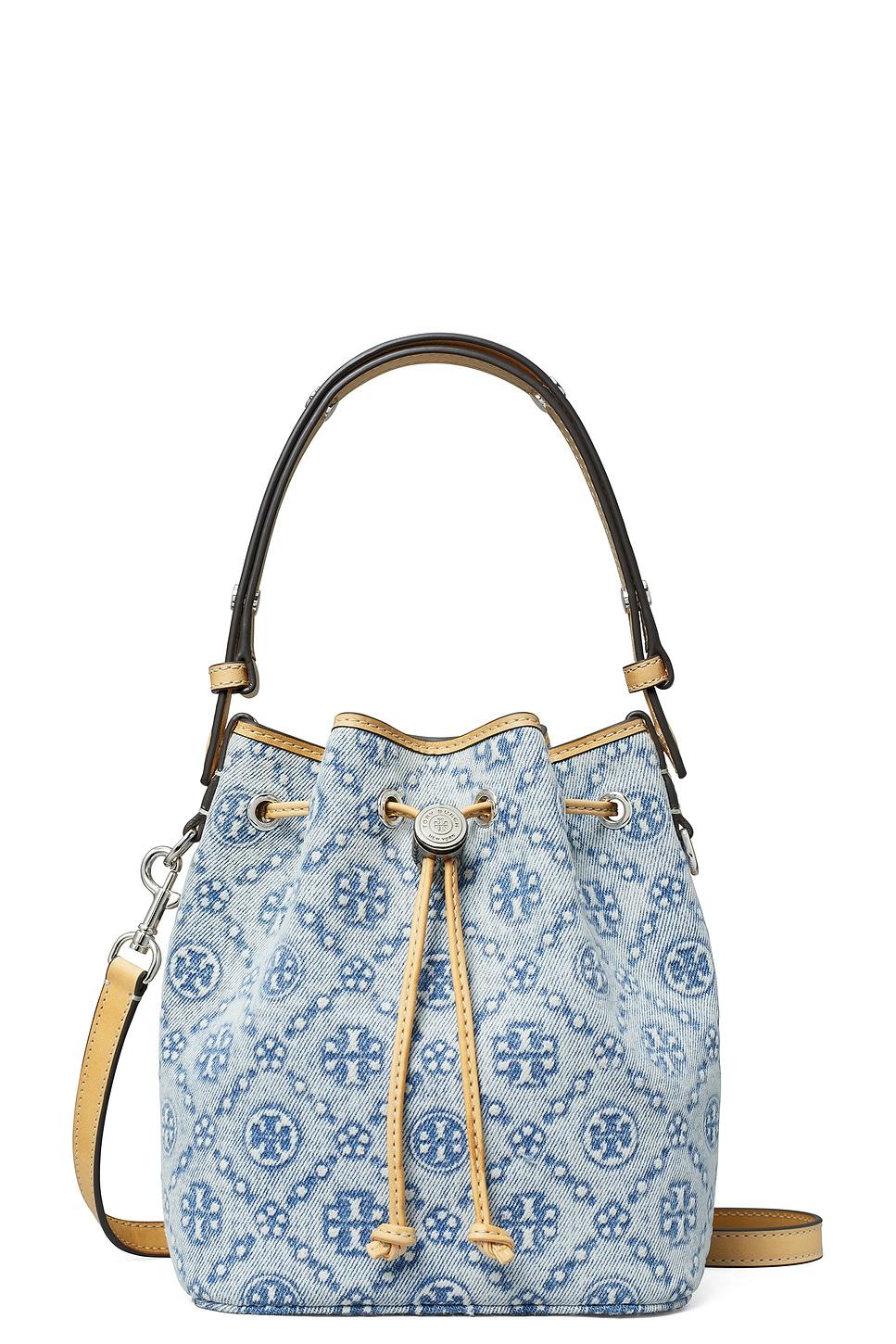 t monogram denim mini bucket bag