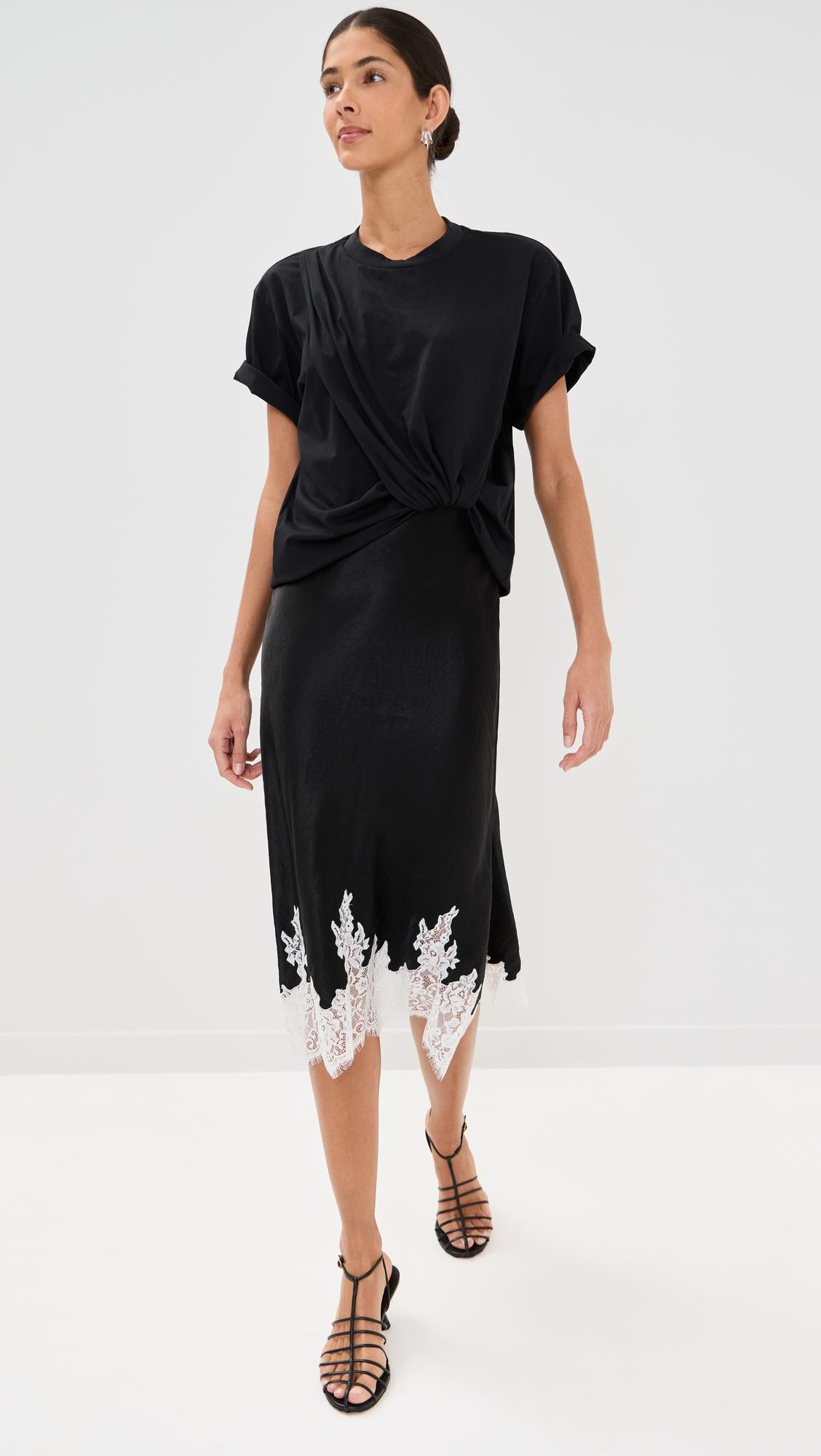 t-shirt combo dress with lace