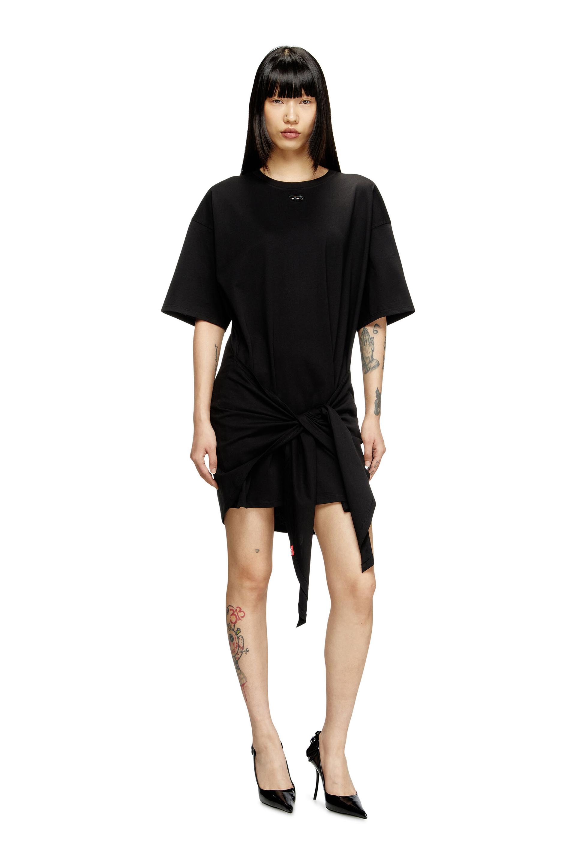 t-shirt dress with tie front