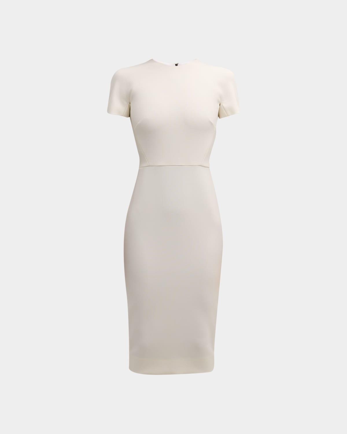 t-shirt fitted midi dress with back zipper