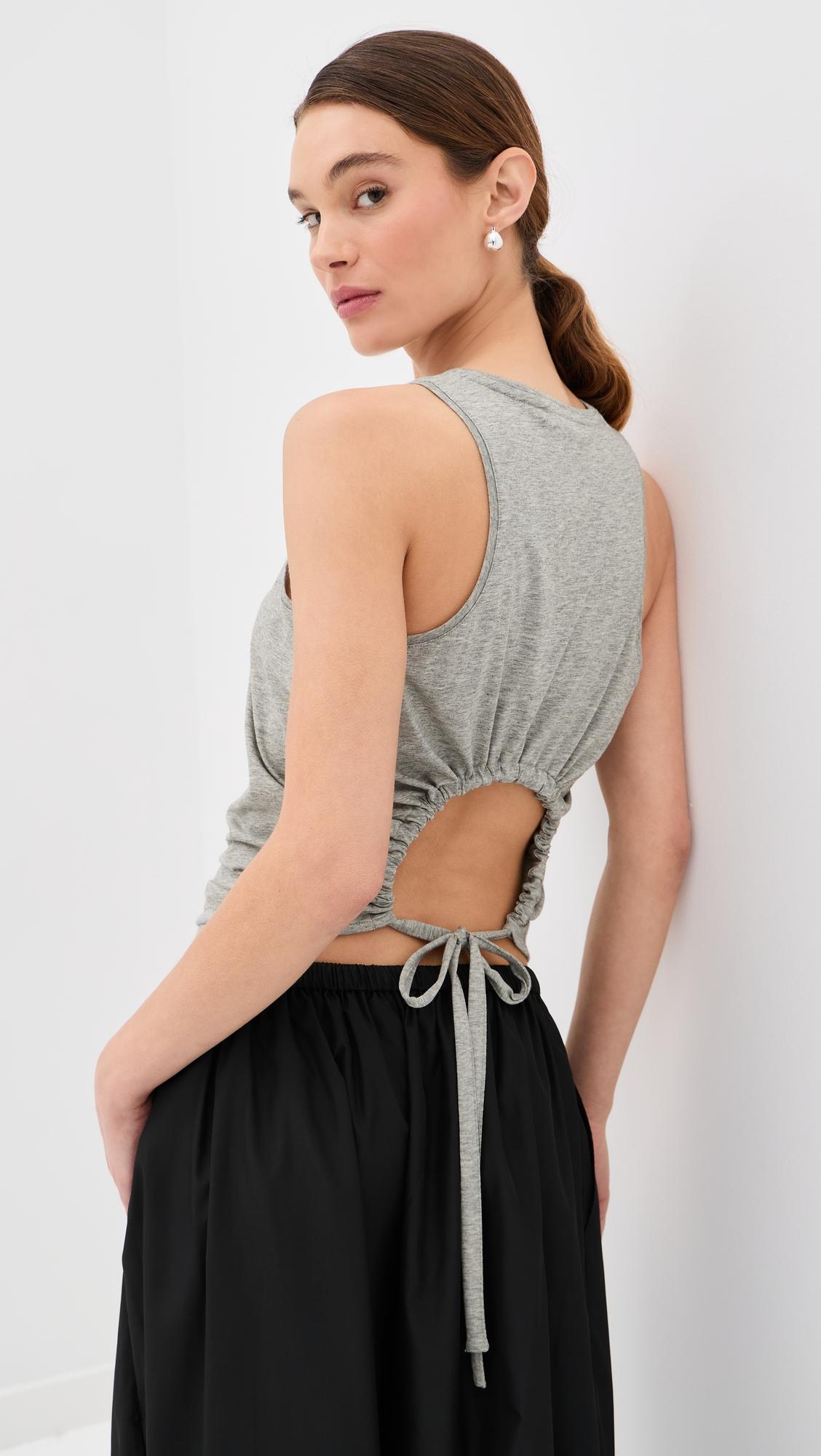 t-shirting shirred back tank