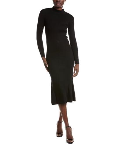 t tahari womens mock neck sweaterdress, m, black