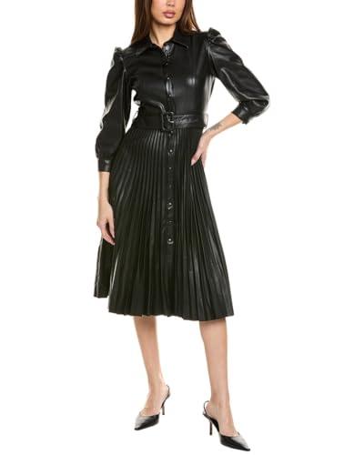 t tahari womens pleated skirt shirtdress, 14, black