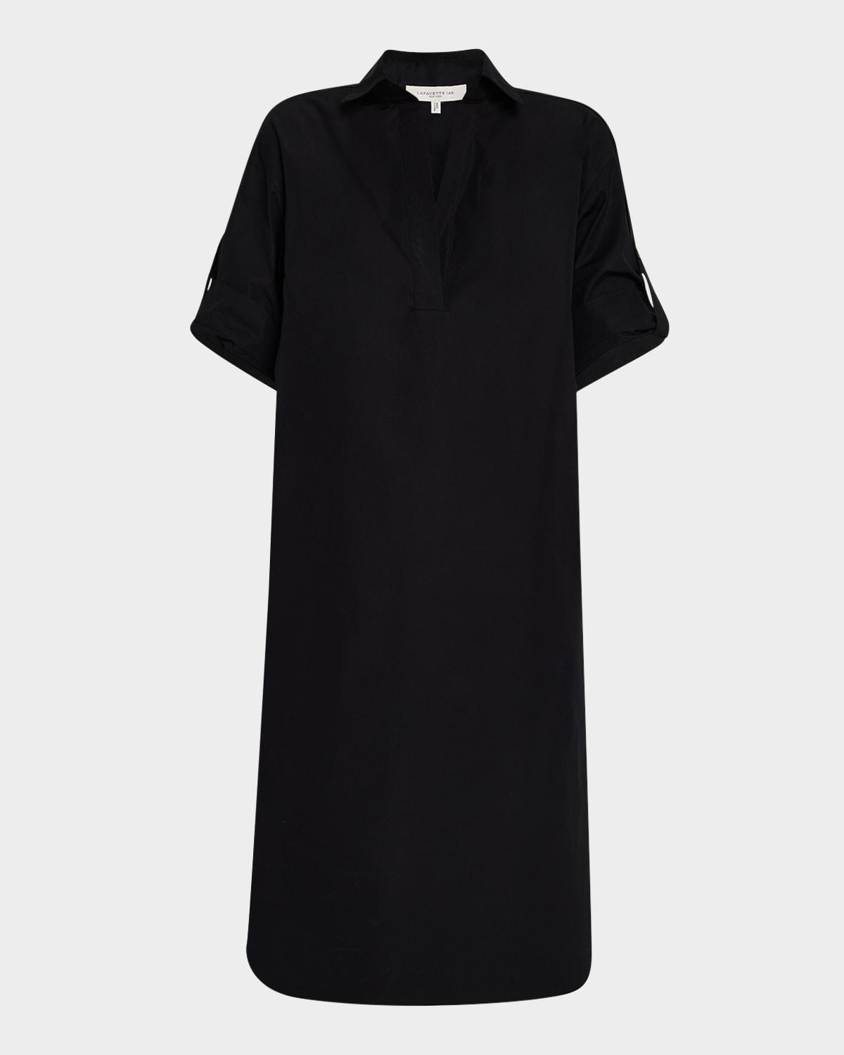 tab-sleeve cotton dress