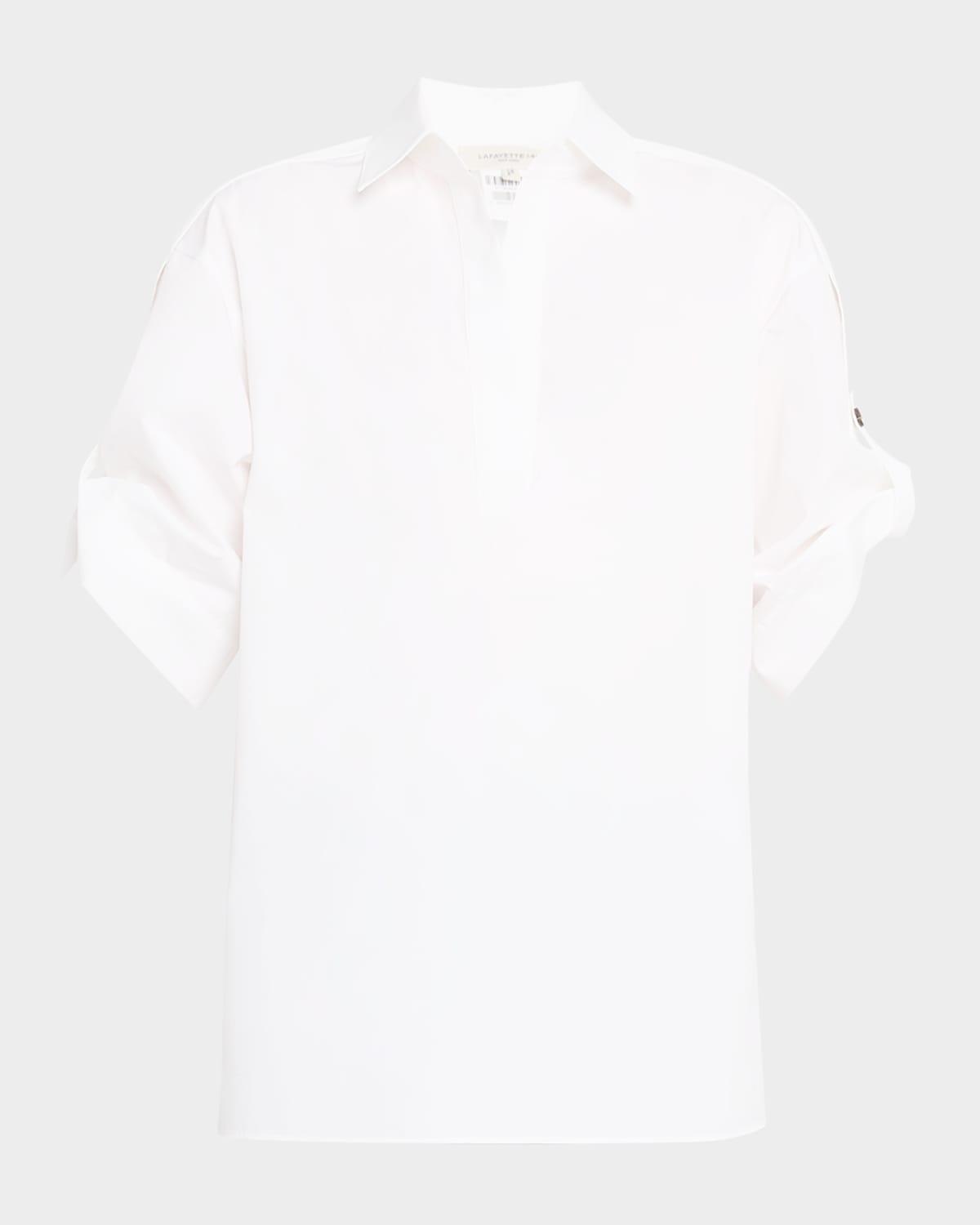 tab-sleeve cotton shirt