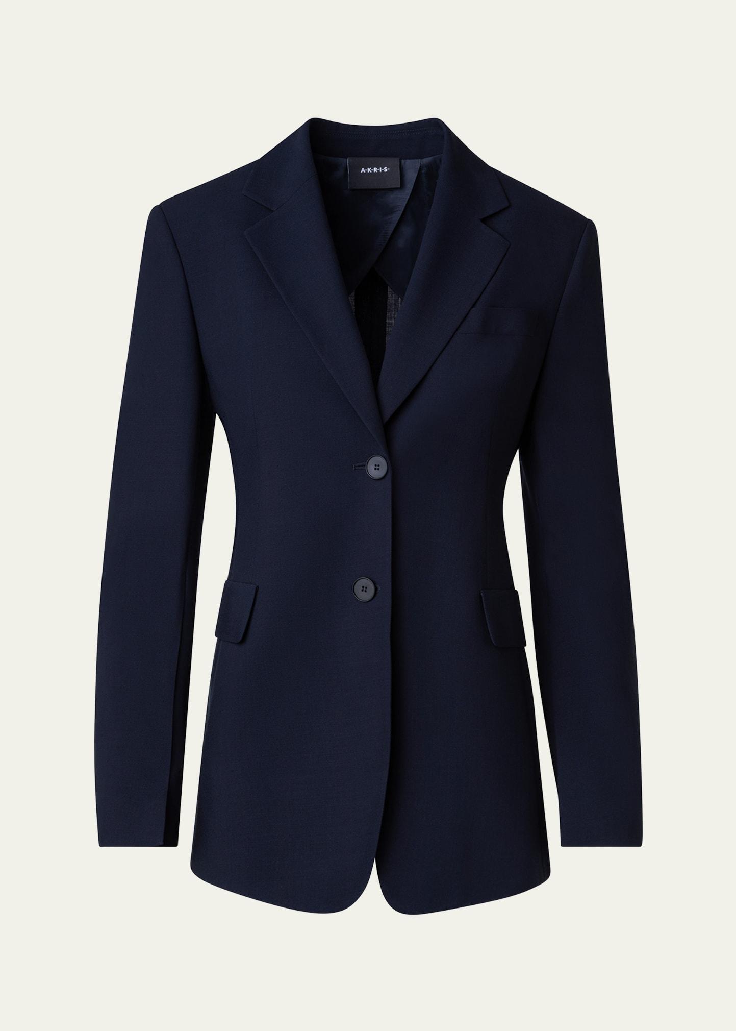 taddeo buttoned-sleeve cool wool jacket