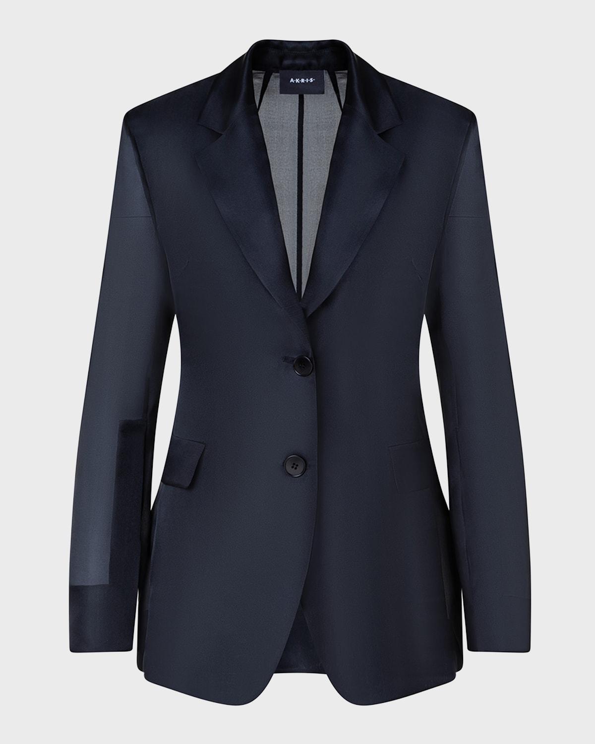 taddeo sheer silk gauze tailored blazer jacket