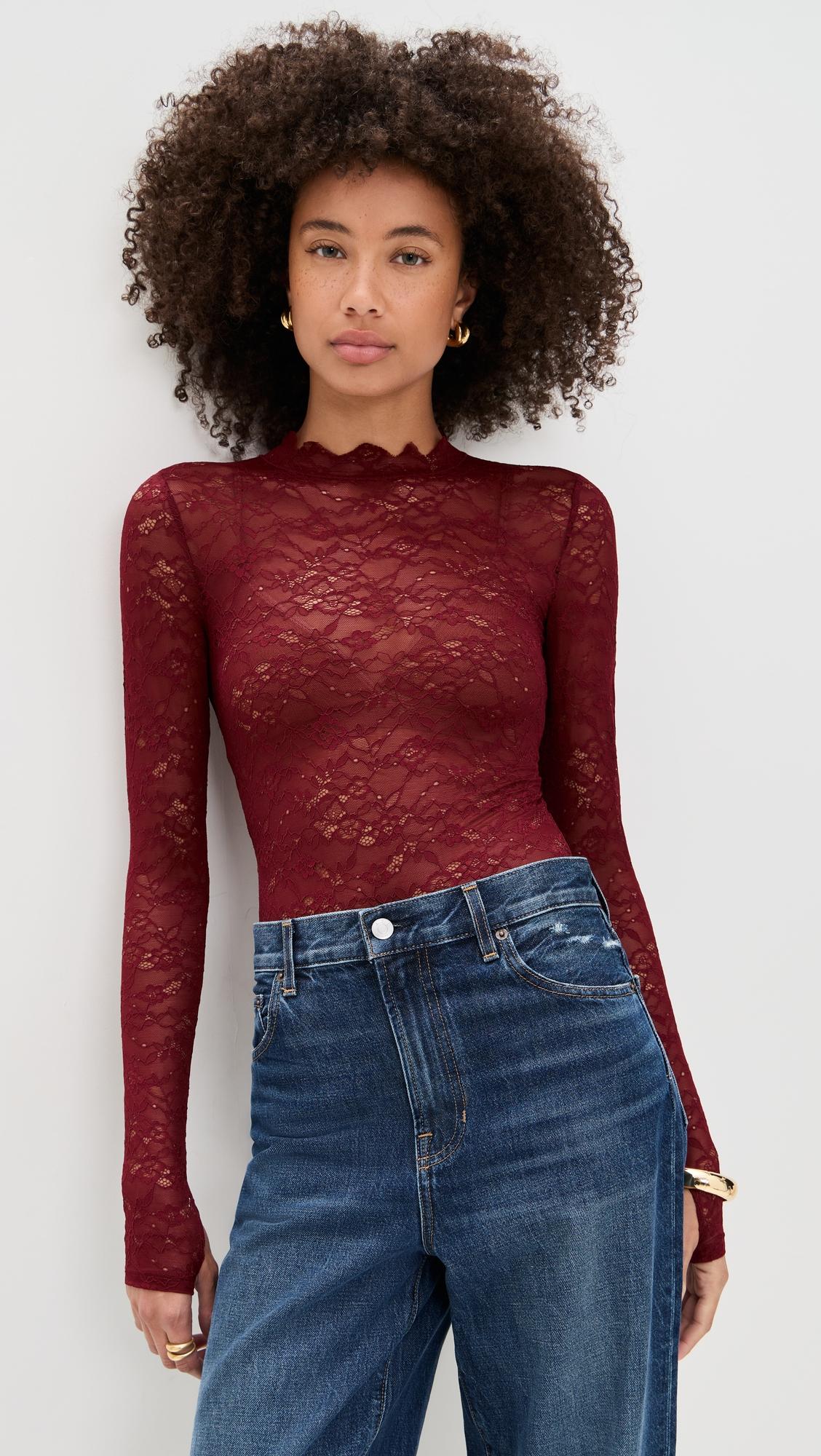 taeyn lace crew neck bodysuit