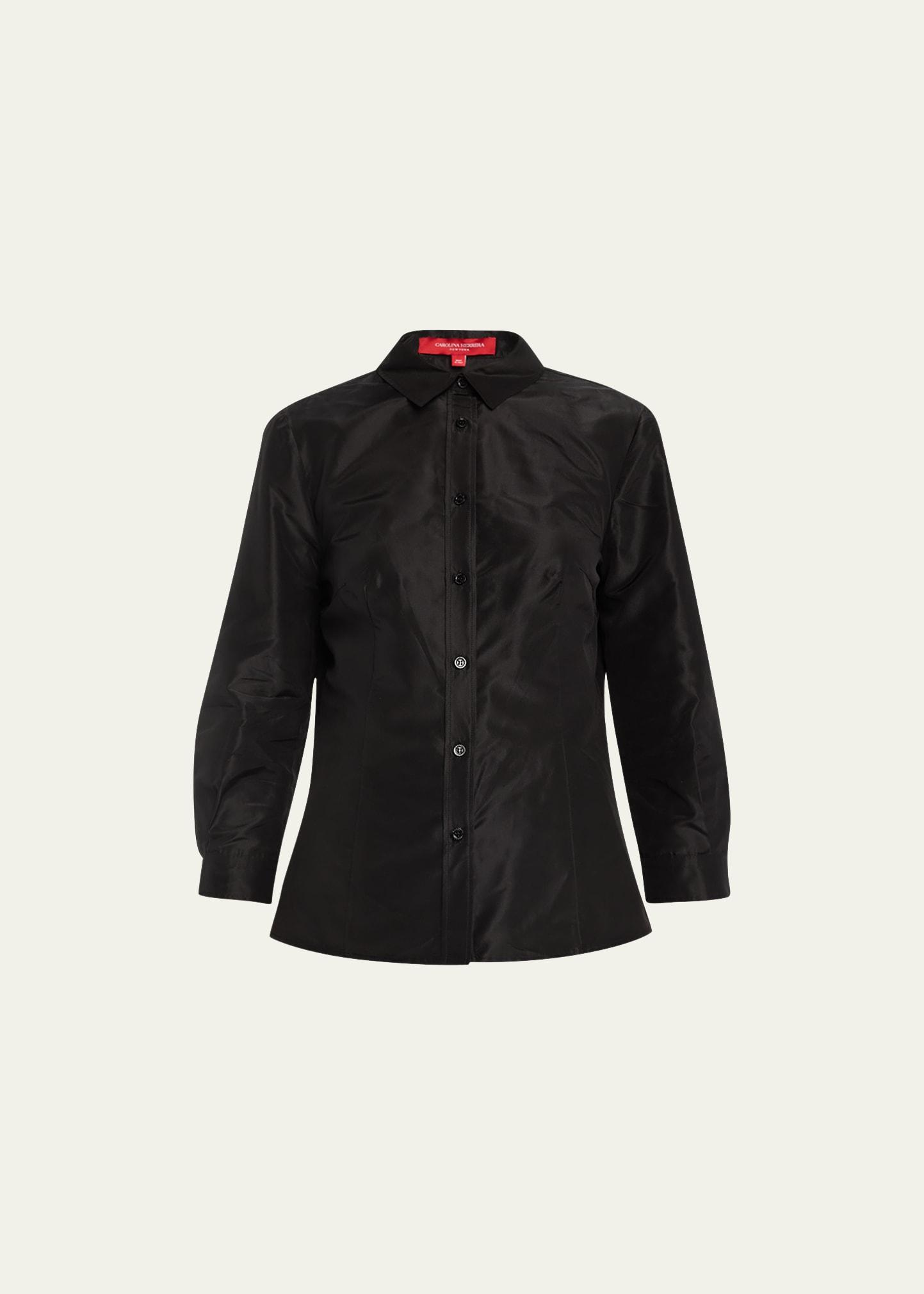 taffeta button-front shirt