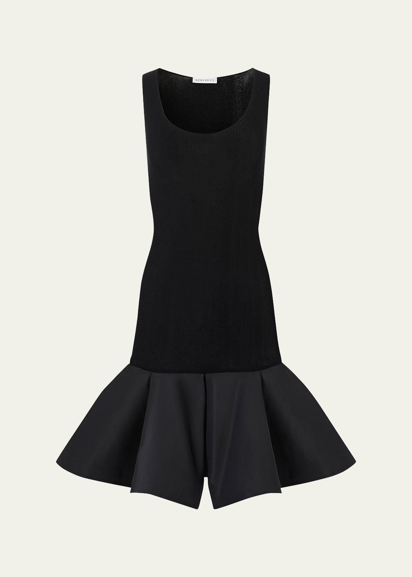 taffeta peplum knit dress