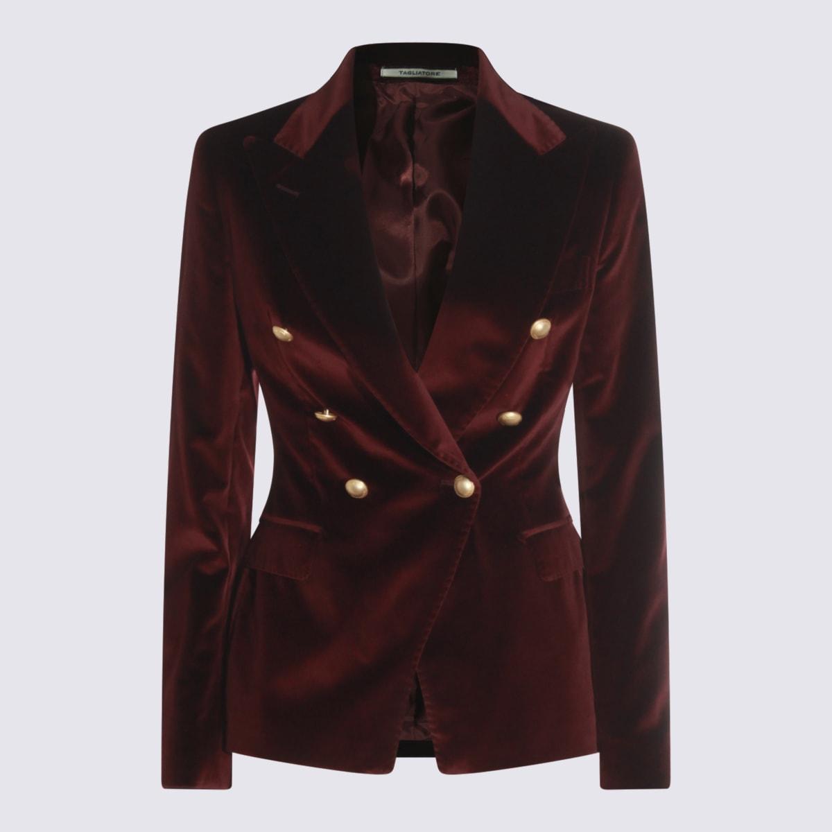 tagliatore bordeaux cotton velvet blazer