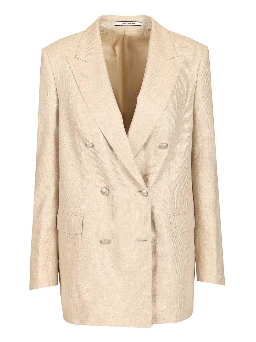 tagliatore double-breasted jacket beige seta - women