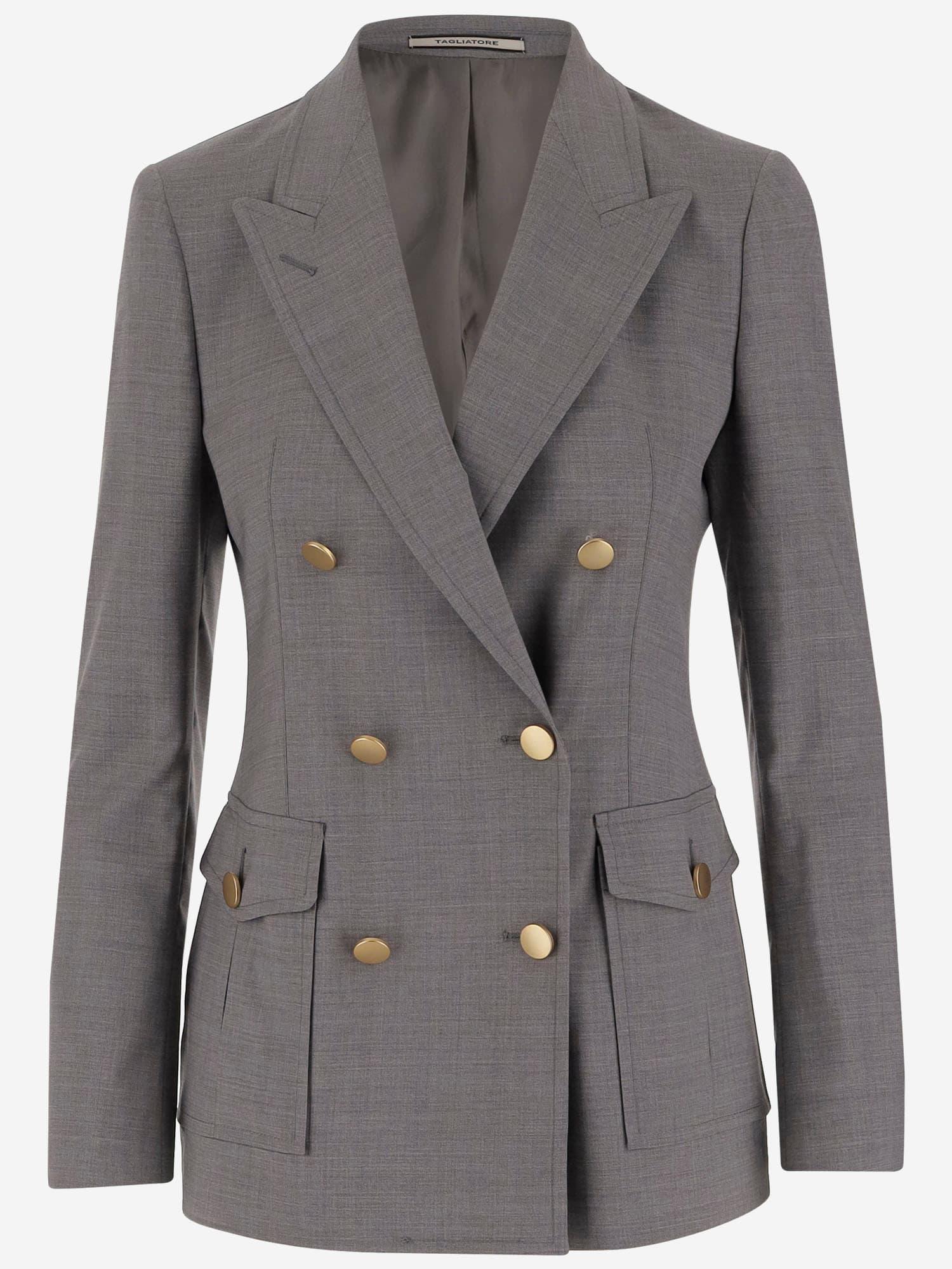 tagliatore double-breasted stretch wool jacket
