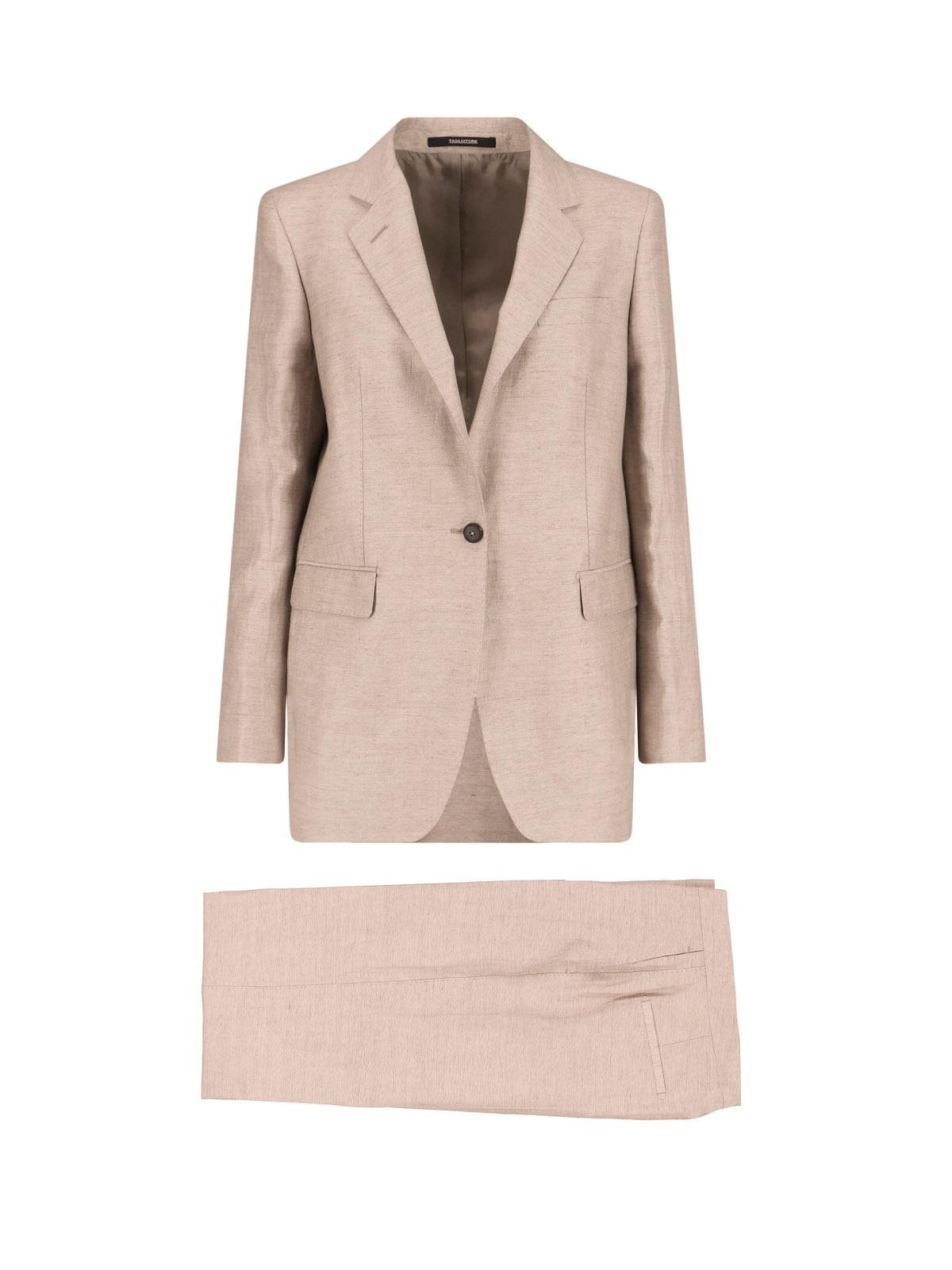 tagliatore dresses beige linen - women