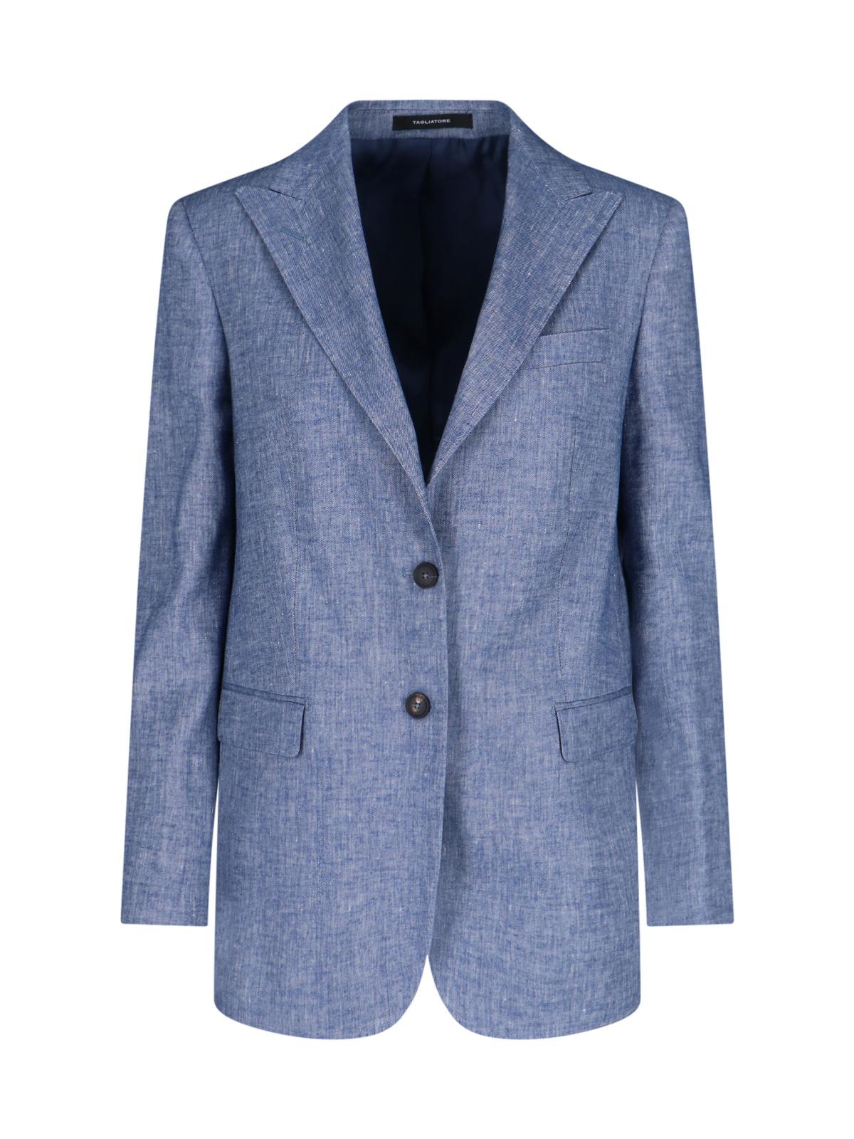 tagliatore jackets blue linen - women