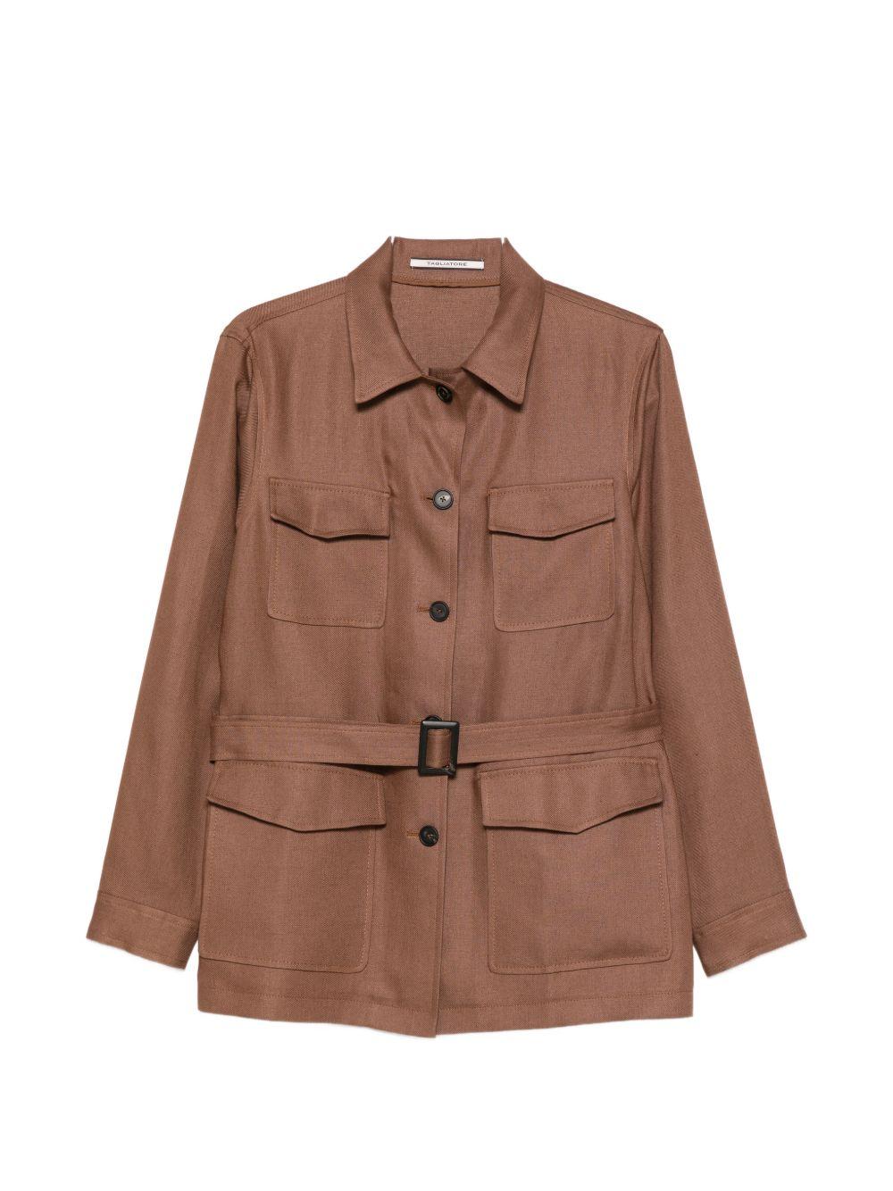 tagliatore jackets brown outer: linen/flax - women
