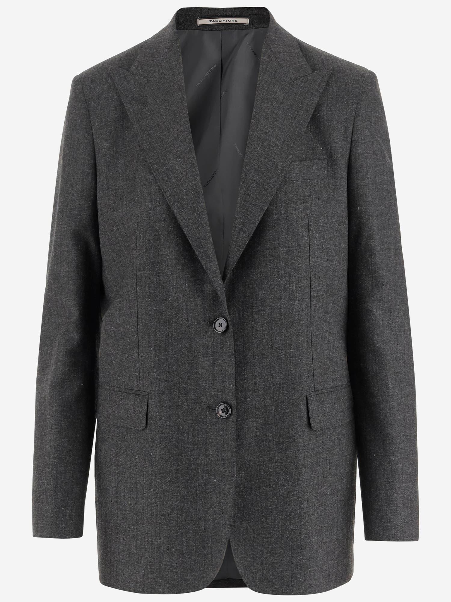 tagliatore single-breasted jacket in stretch viscose blend