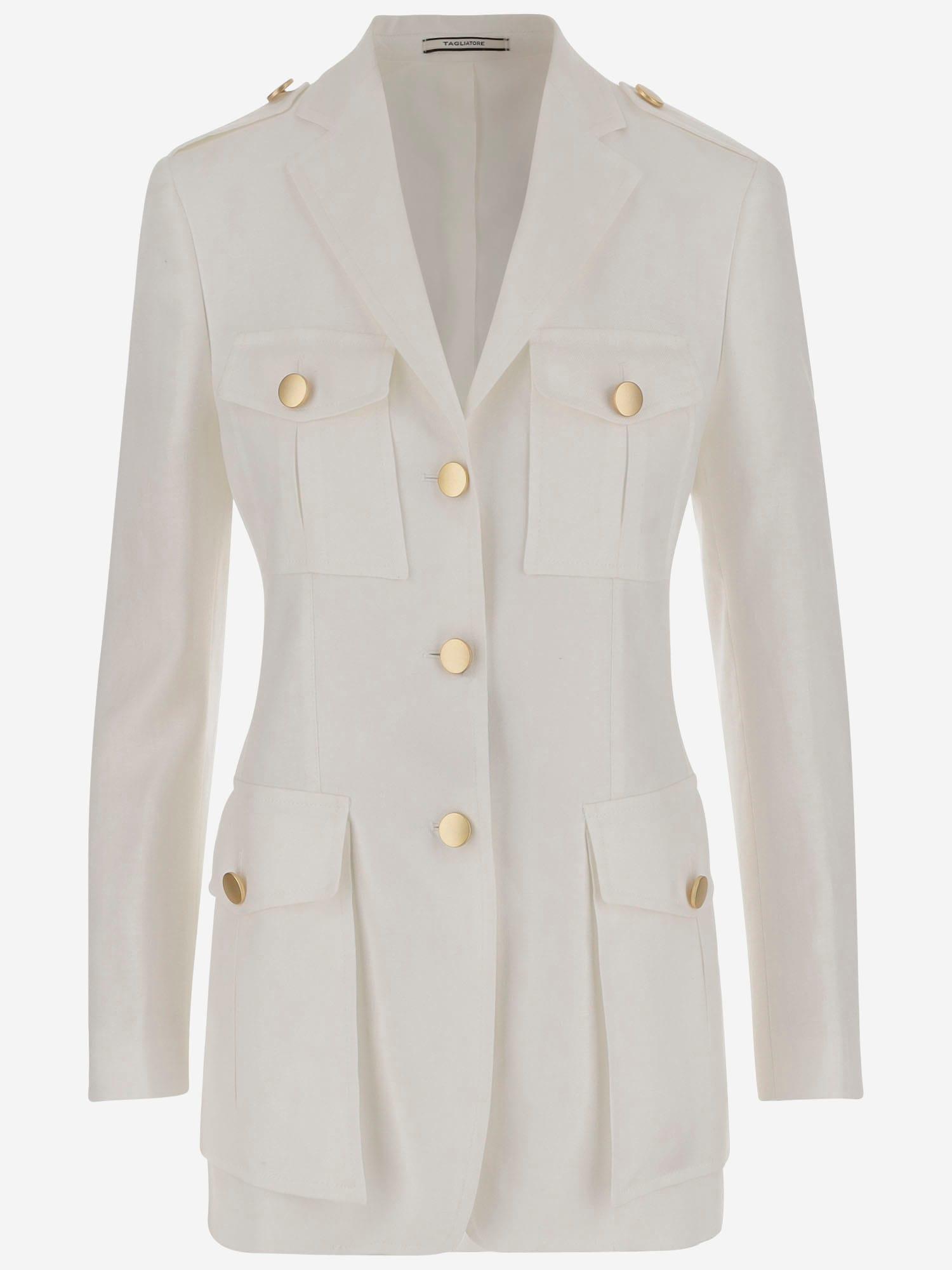 tagliatore single-breasted linen jacket