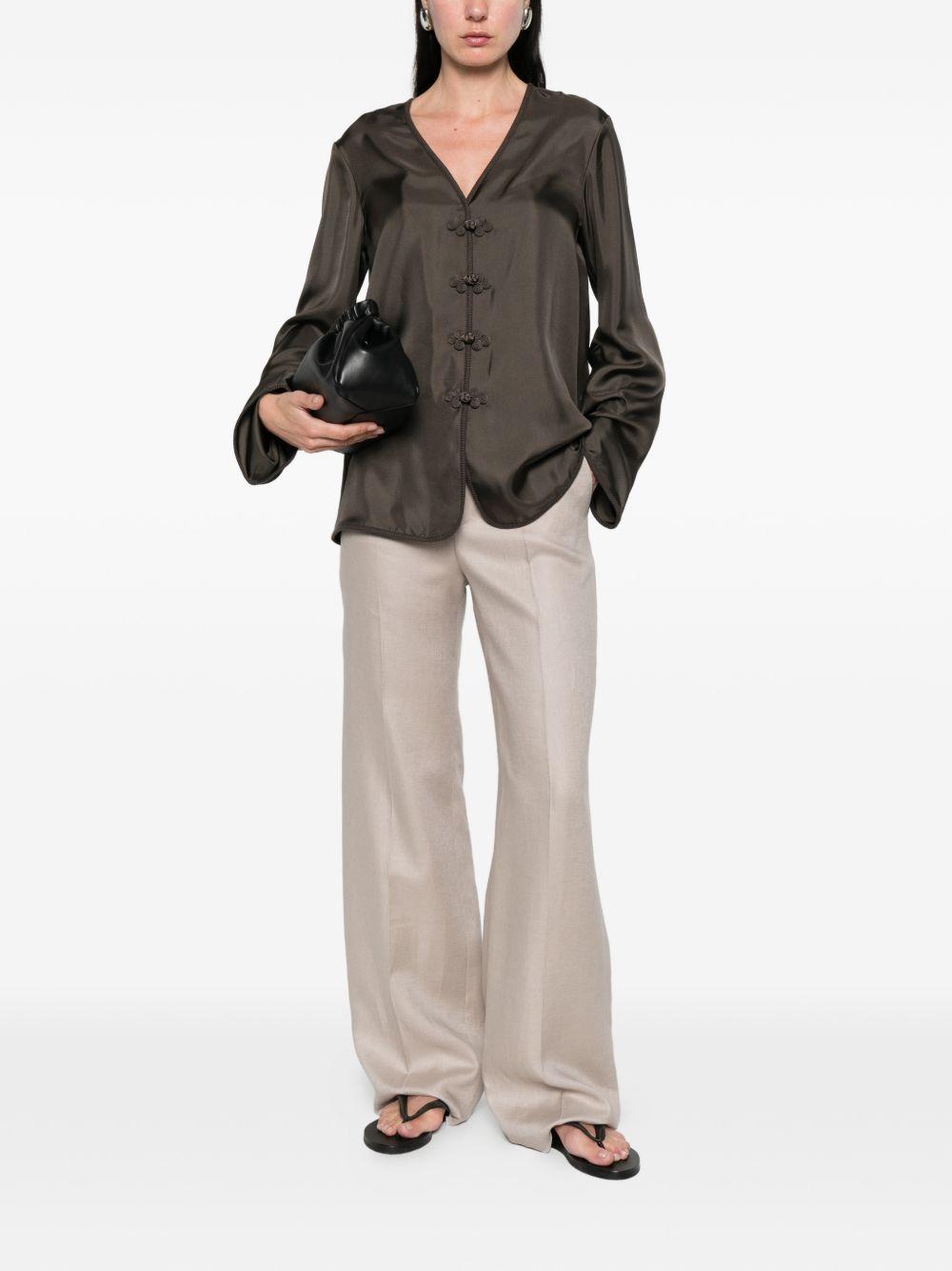 tagliatore trousers beige outer: linen/flax - women