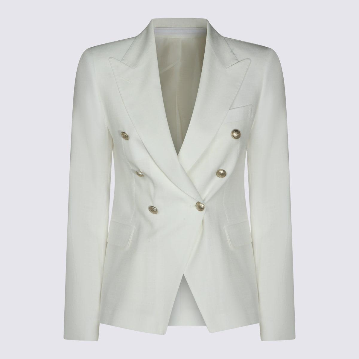tagliatore white viscose blazer