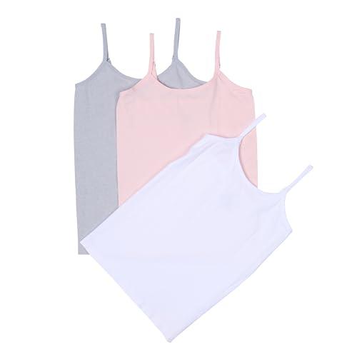 tahari 3-pack seamless girls cami set, gray multi