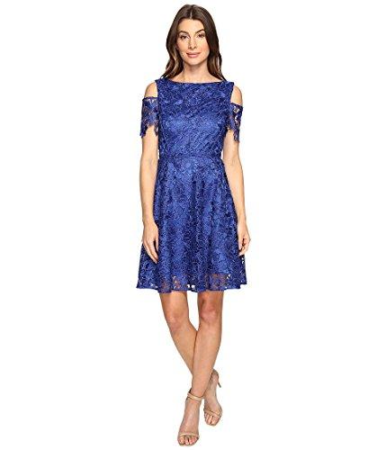 tahari by asl women's cold shoulder lace a-line dress cobalt dress