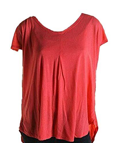 tahari pink linen blend v-neck sleeveless pullover top (pink, m)