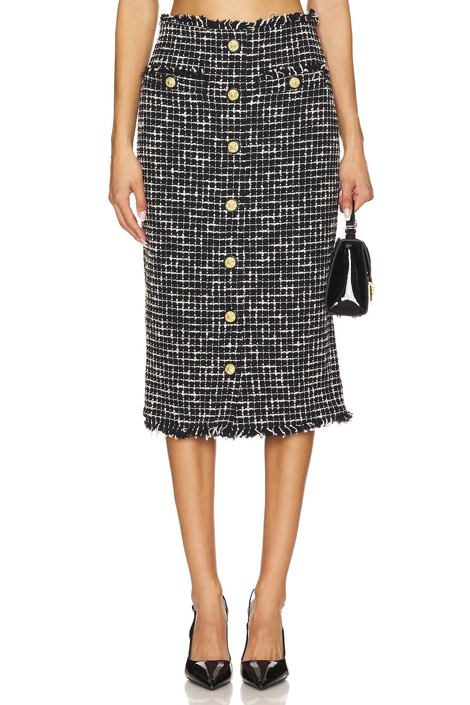 tai snap midi skirt