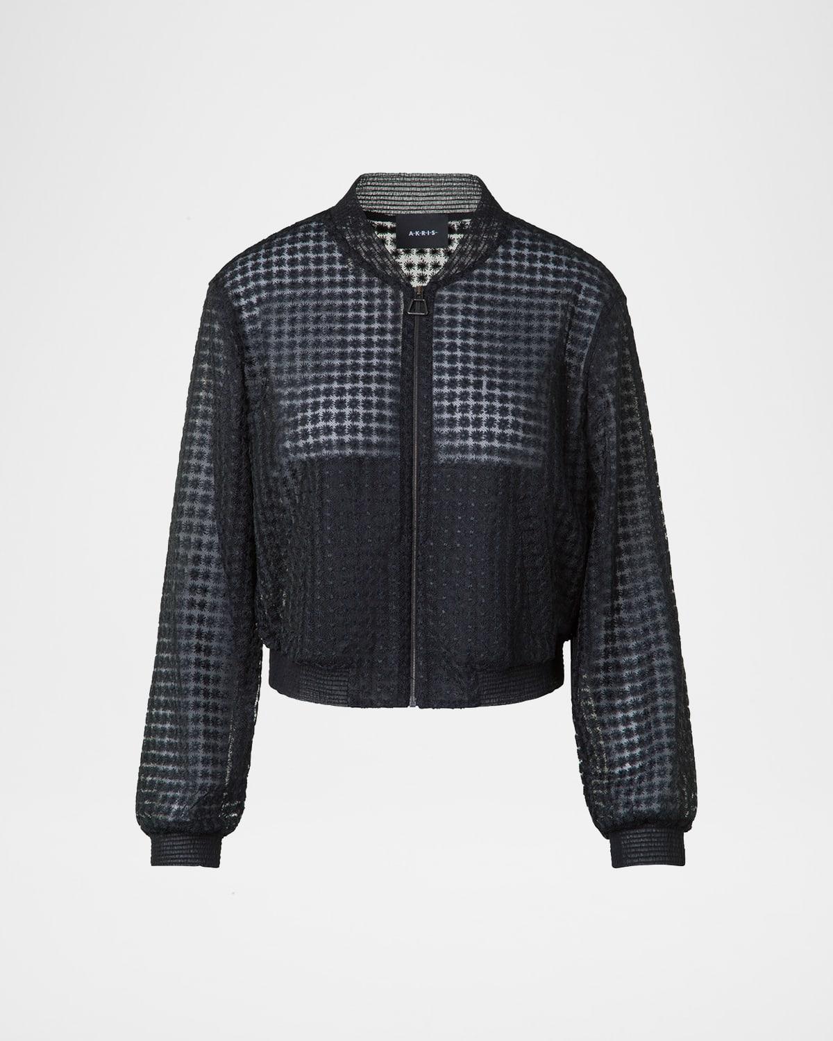 taide flower embroidered tulle bomber jacket