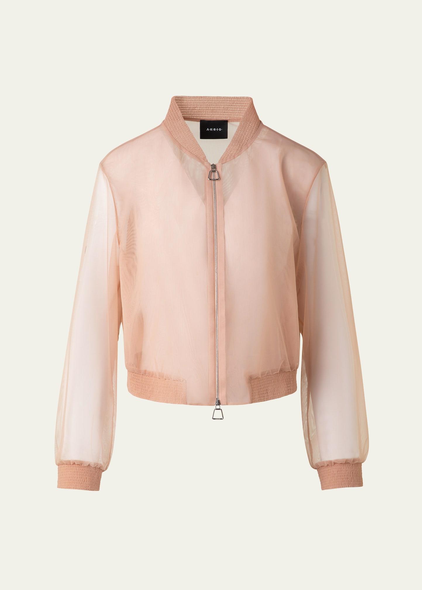 taide techno stretch tulle bomber jacket
