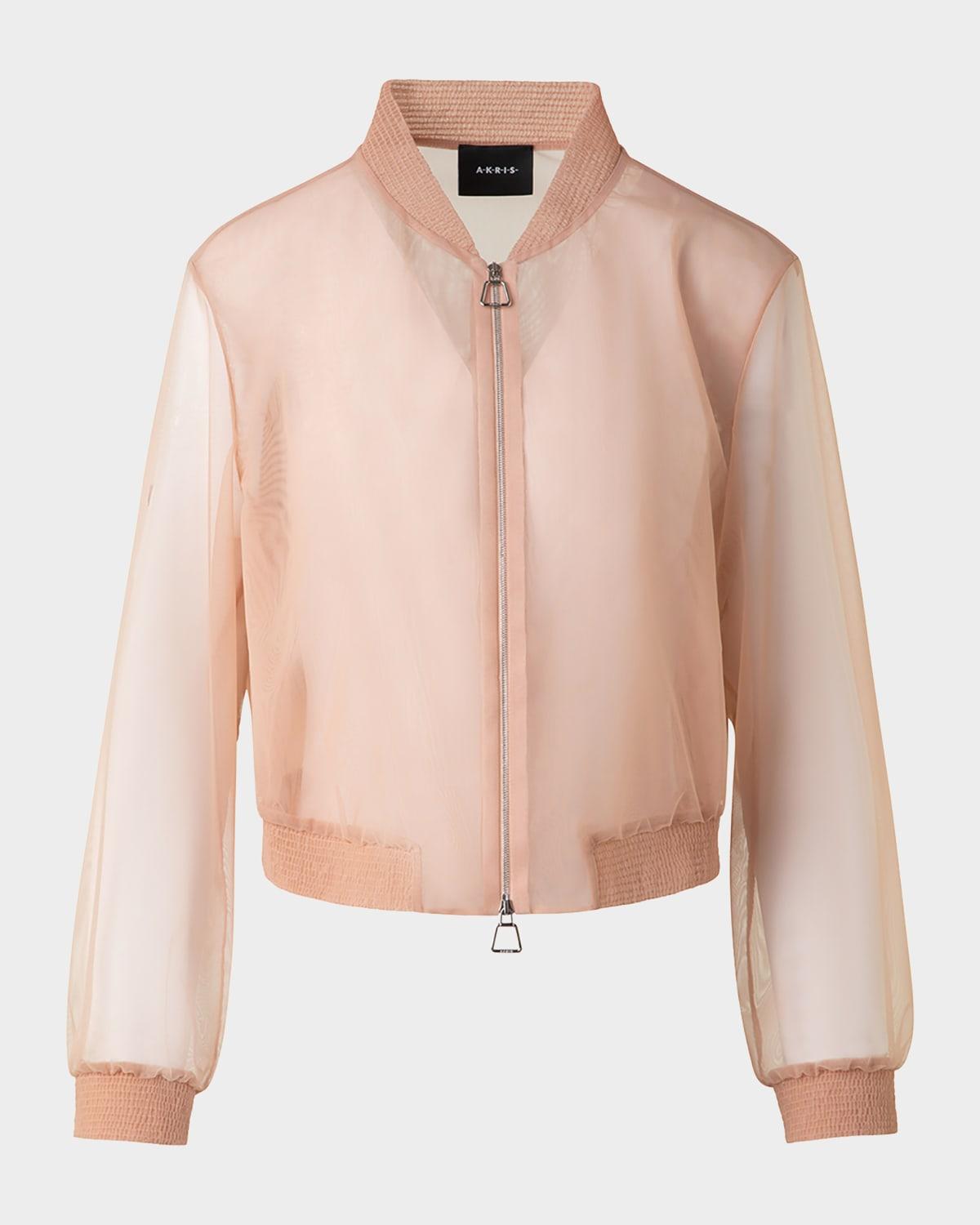 taide techno stretch tulle bomber jacket