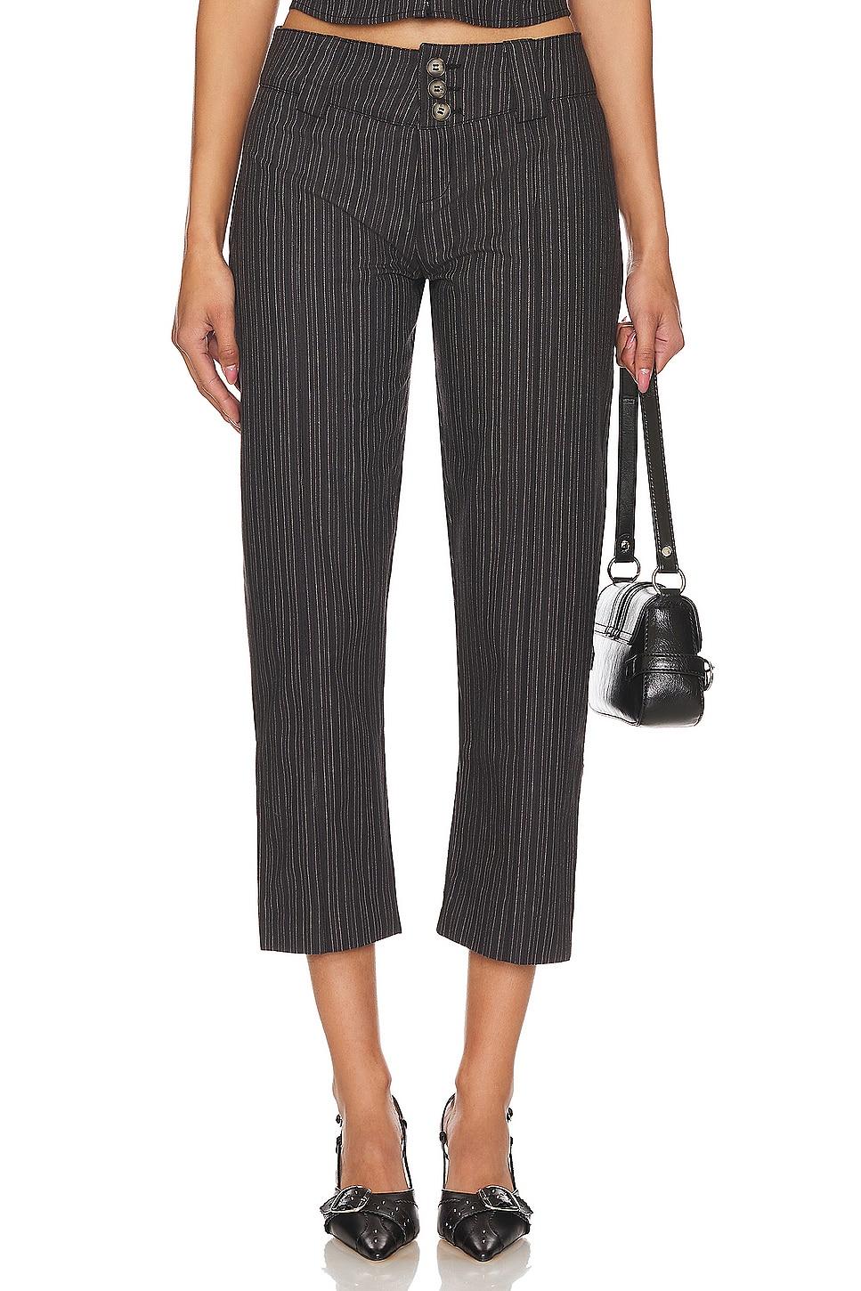 tailored 3/4 stripe button trousers