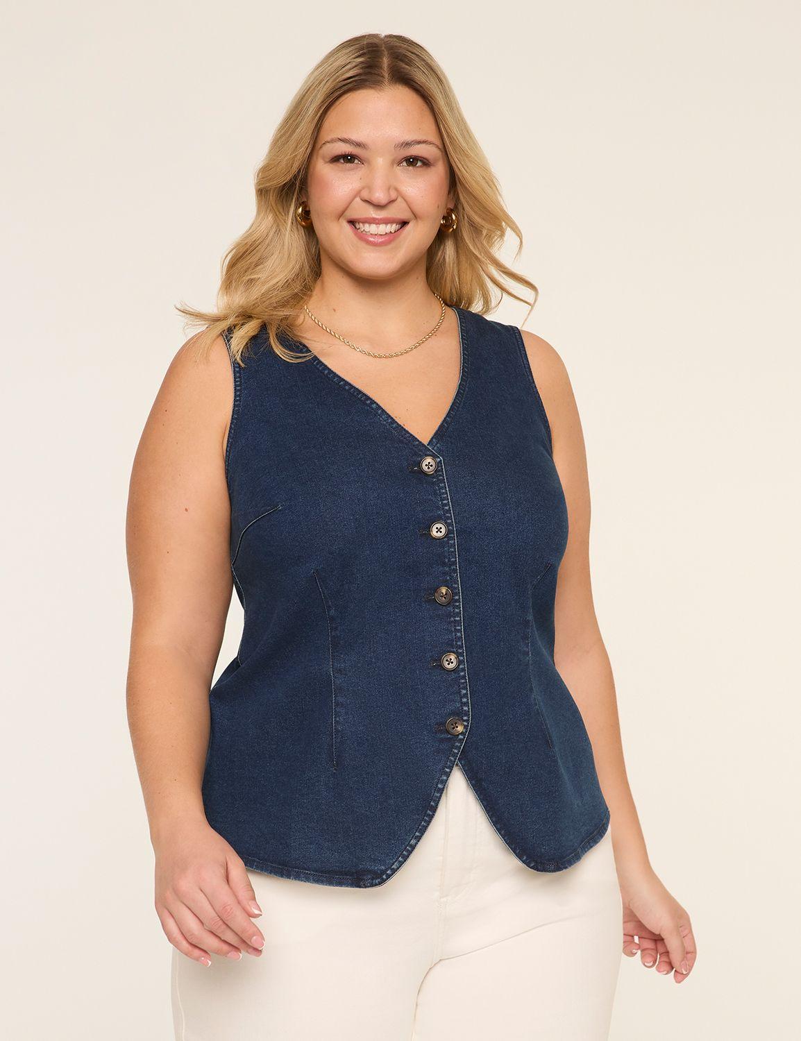 tailored button-front vest